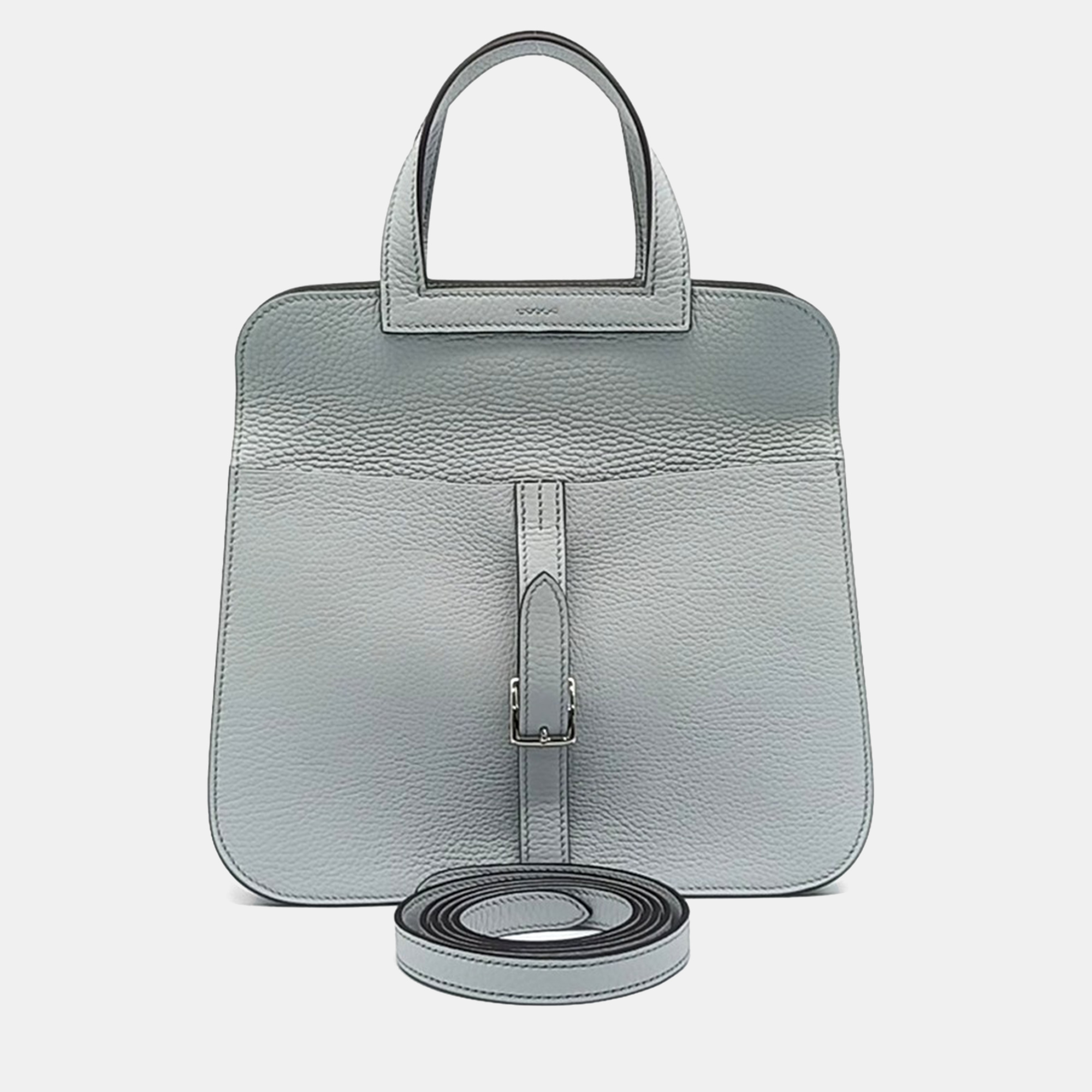 

Hermes Grey Leather Halzan Bag 25