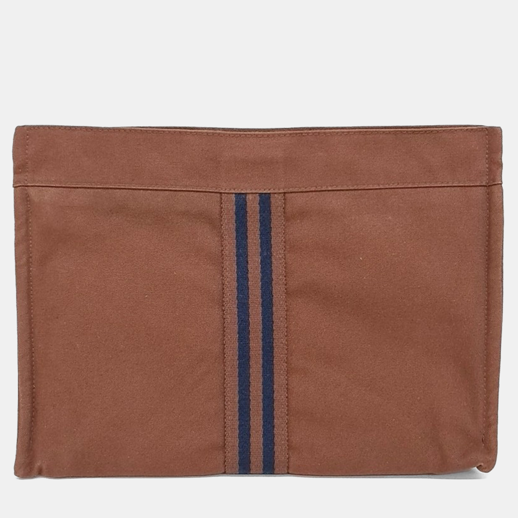 

Hermes Brown Cotton Furutto Pouch