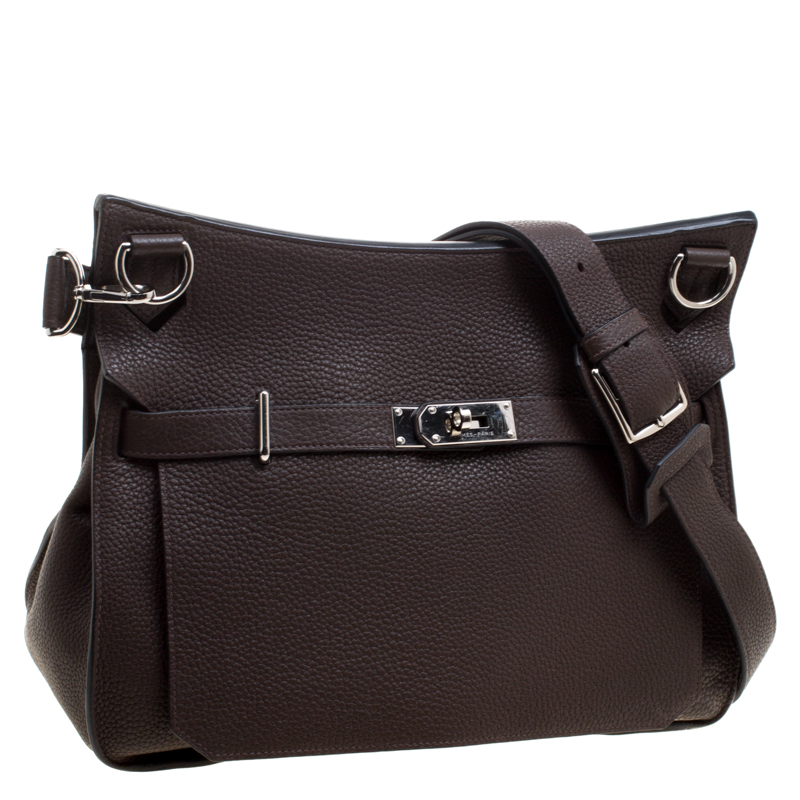 Hermes Cacao Taurillon Clemence Leather Jypsiere 37 Bag Hermes Cacao Taurillon Clemence Leather Jypsiere 37 Bag