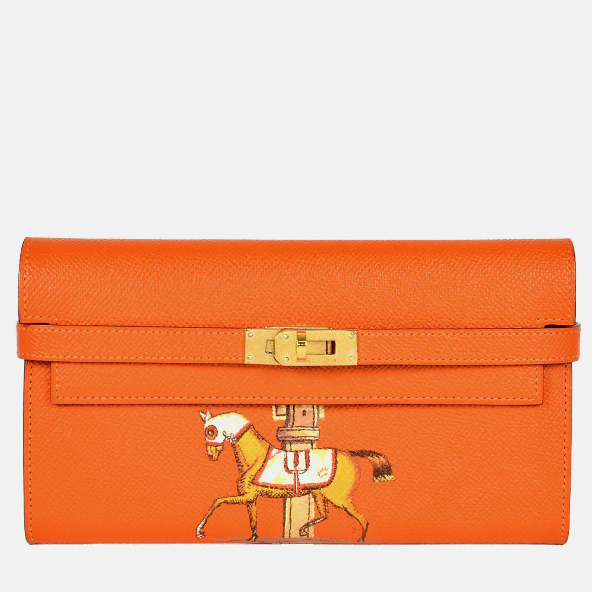 

Hermes Kelly Wallet Long Orange Epsom Leather Wallet