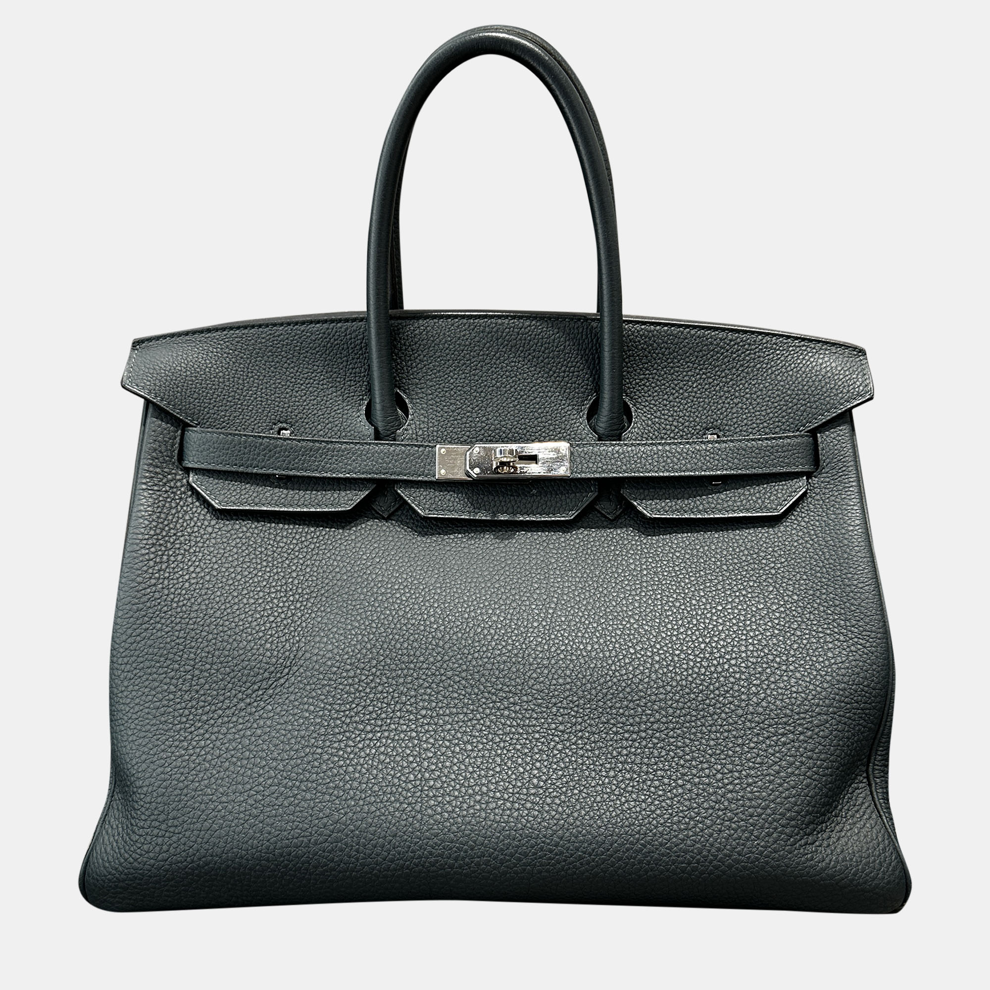 

Hermes Birkin 35 Pine Green Togo Leather Handbag