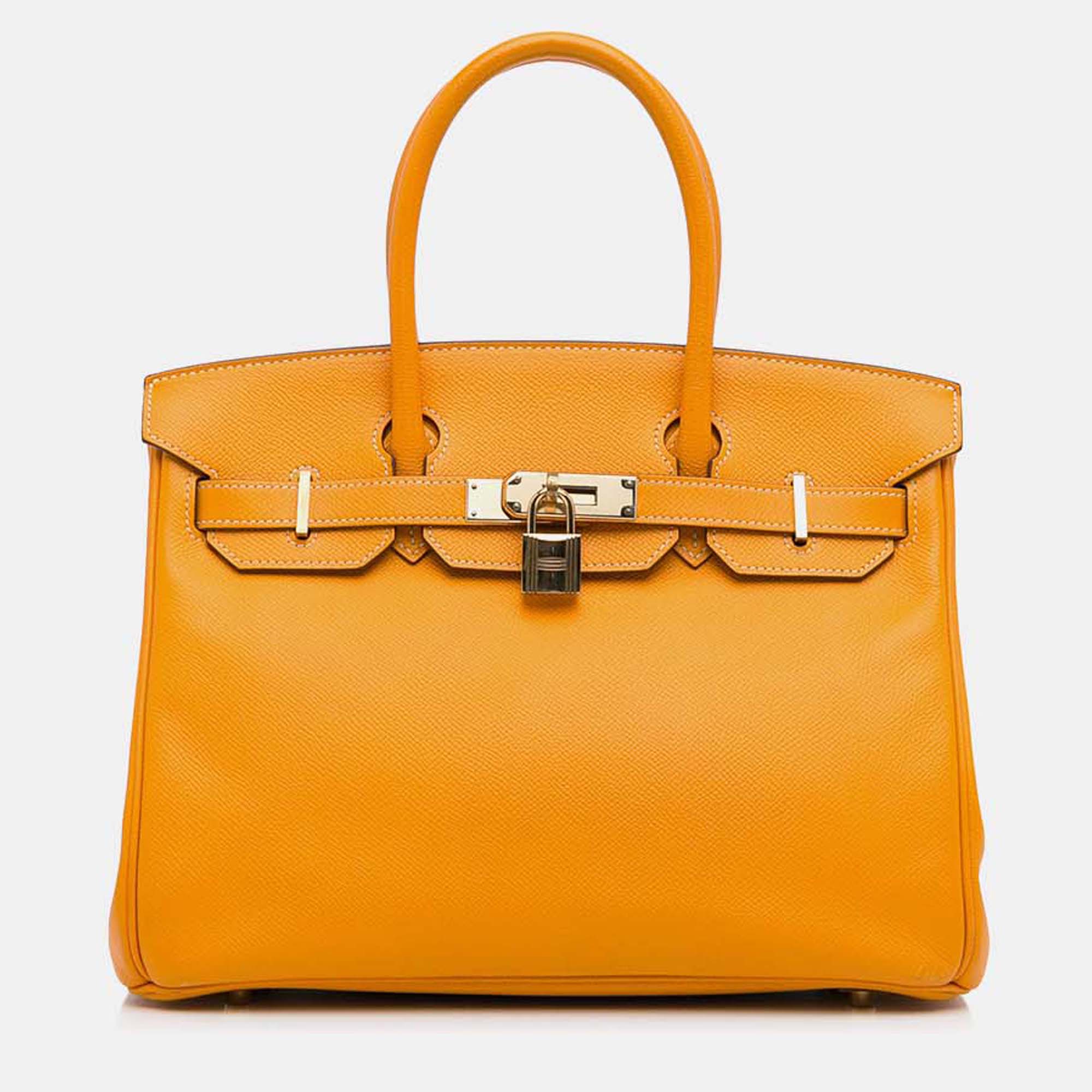 

Hermes Birkin Retourne 30 Epsom Leather Tote Bag, Orange