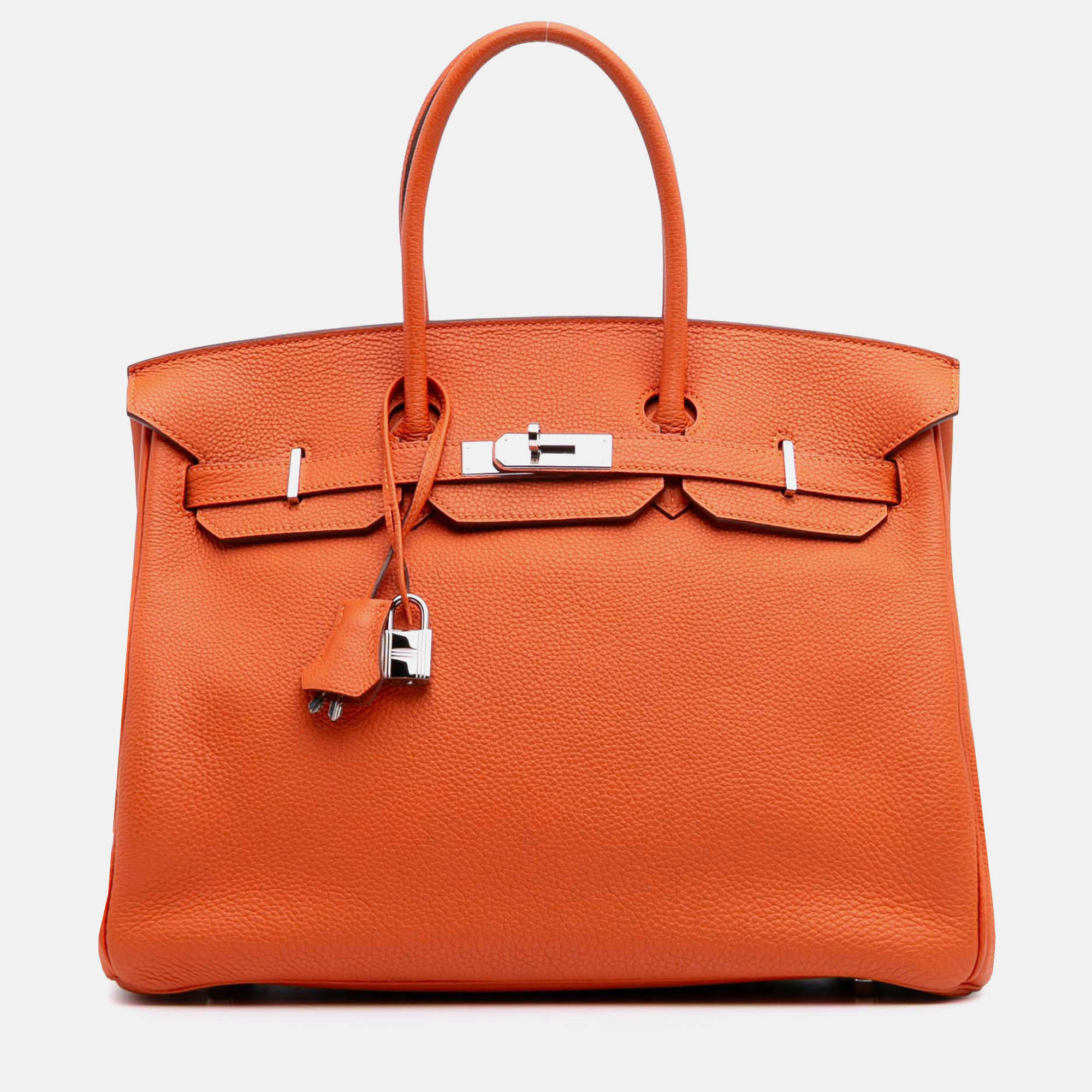 

Hermes Birkin Retourne 35 Orange Togo Leather Tote Bag