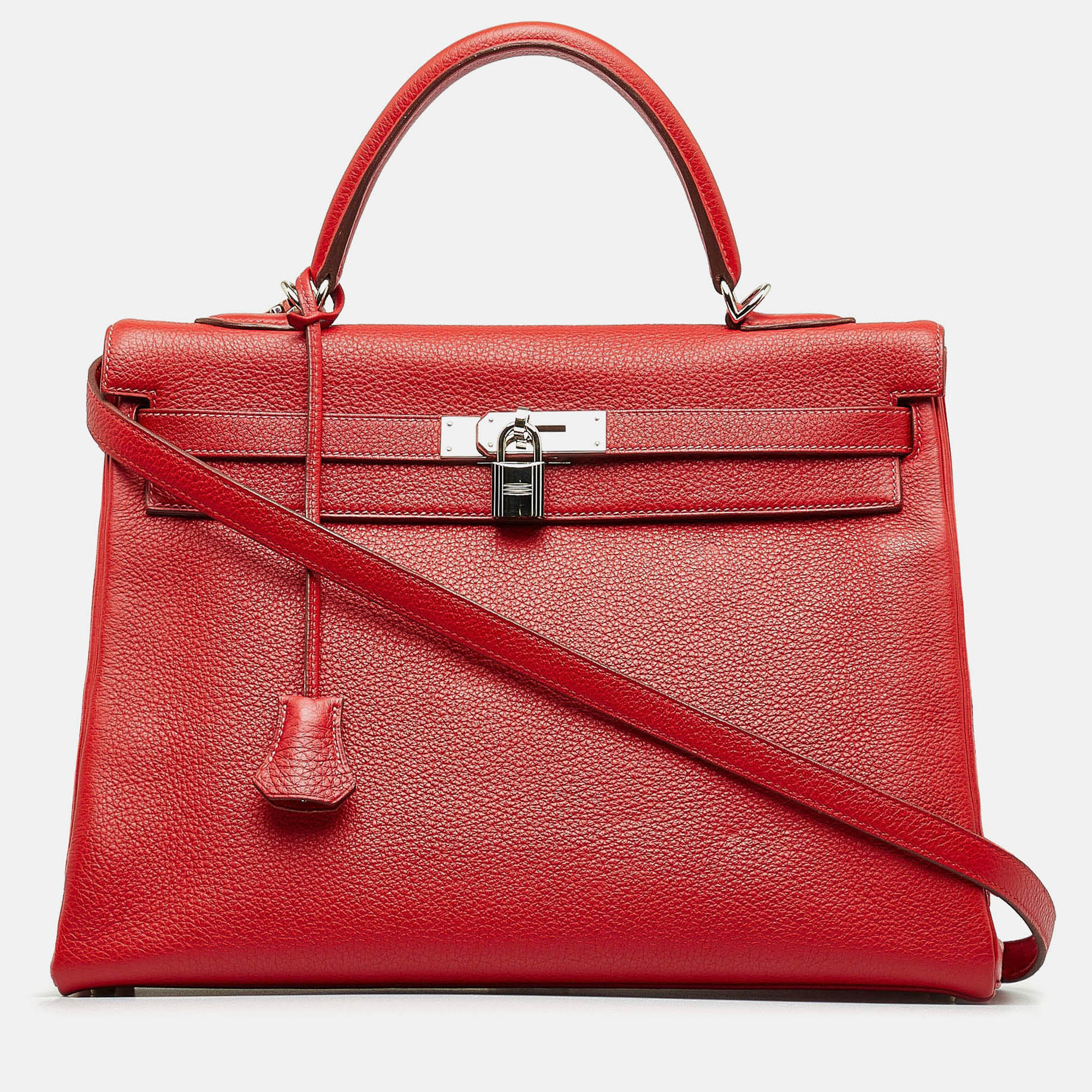 

Hermes Kelly 35 Togo Leather Top Handle Bag, Red
