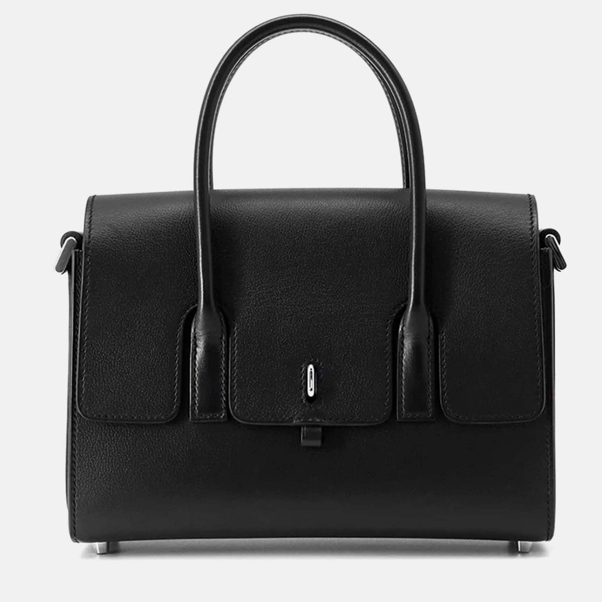 Hermes New Drag 22 Black Evercolor Satchel Bag