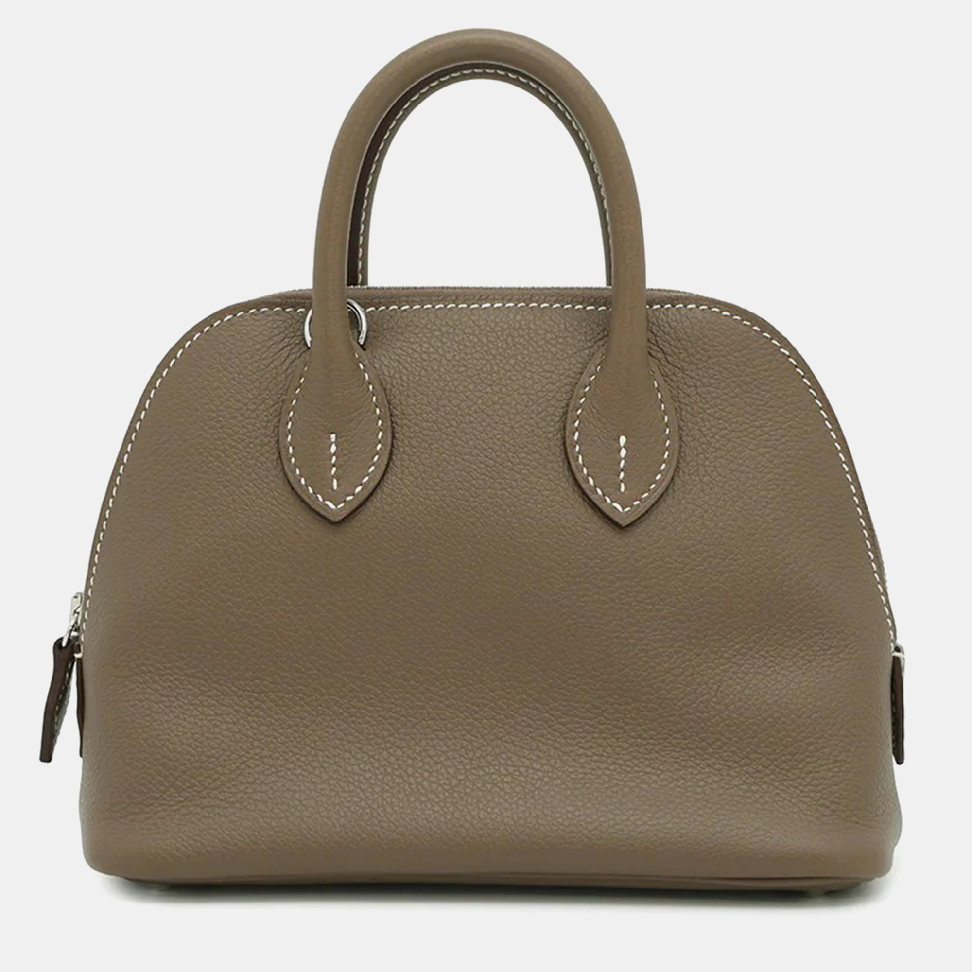 Hermes Bolide 1923 Verso Mini Etoupe/Rouge Tomate Evercolor Satchel Bag