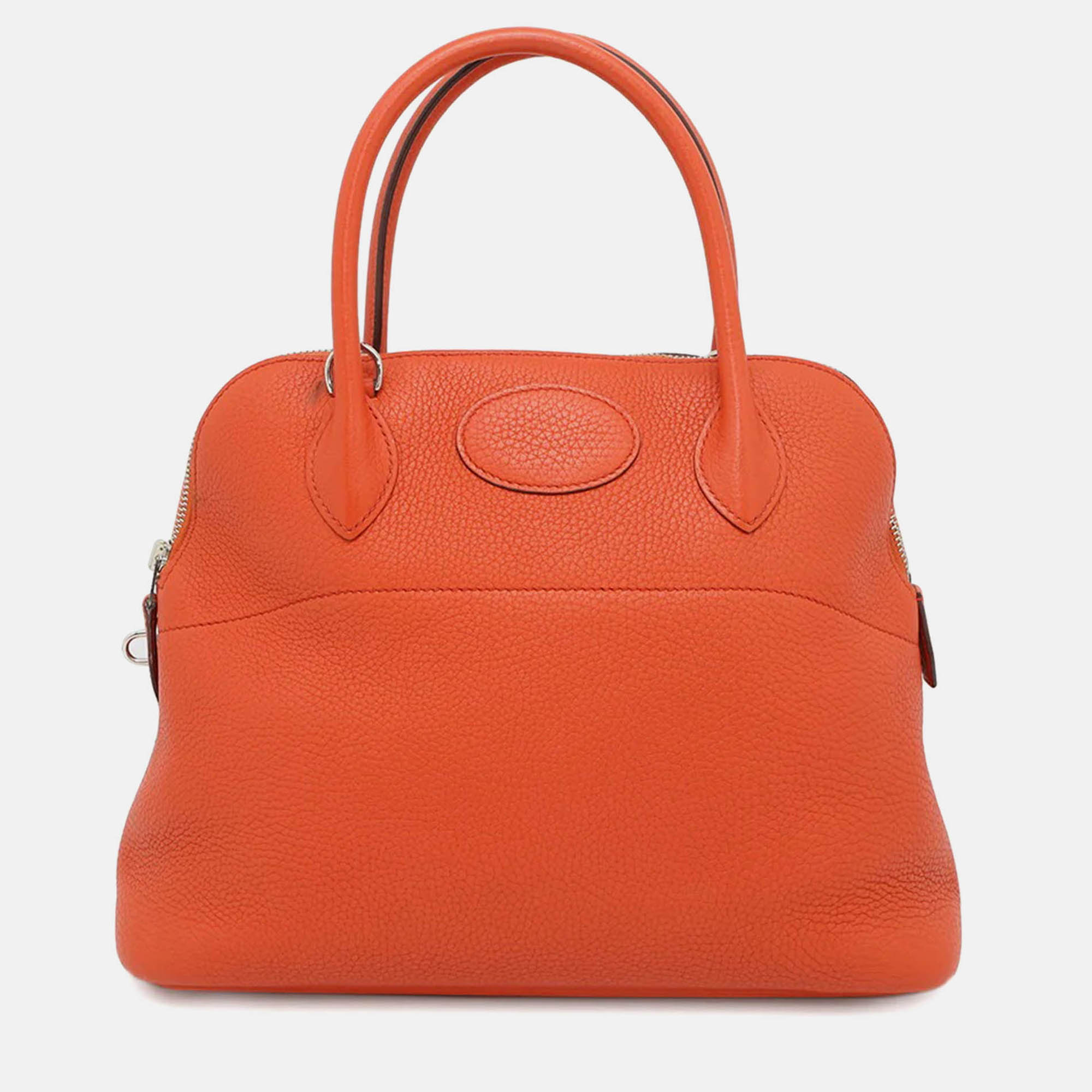 

Hermes Bolide 31 Capucines Taurillon Clemence Satchel Bag, Brown