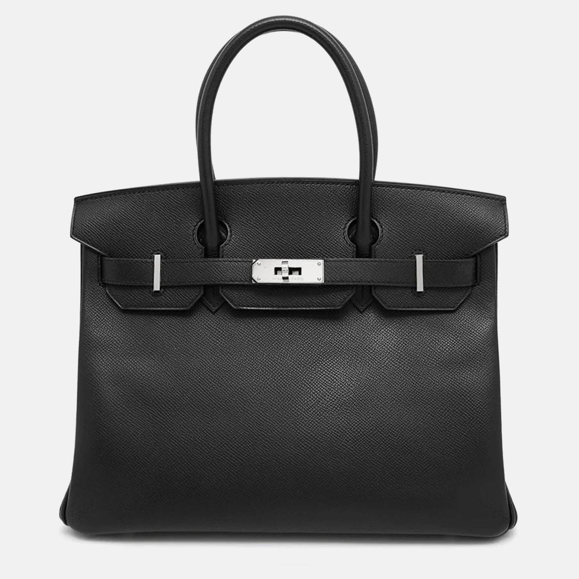 

Hermes Birkin 30 Black Epsom Tote Bag