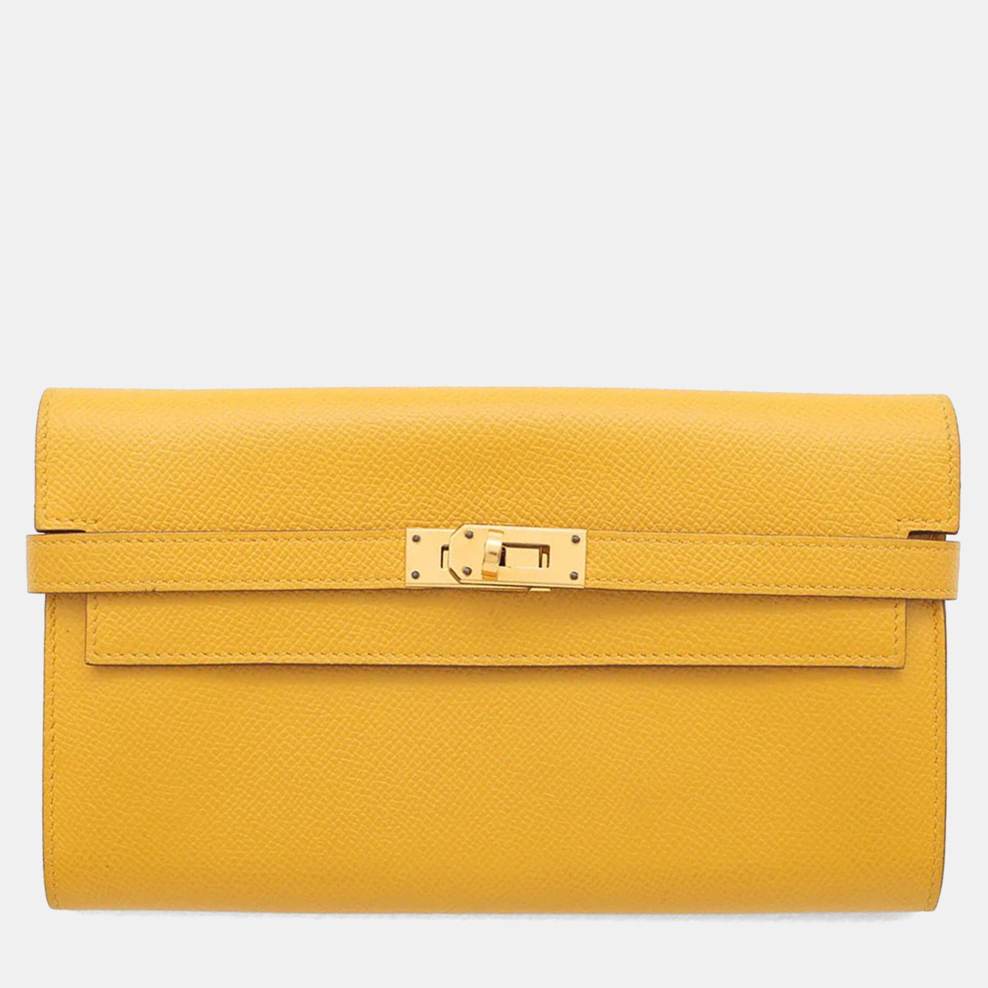 

Hermes Kelly Jaune Ambre Epsom Long Wallet, Yellow