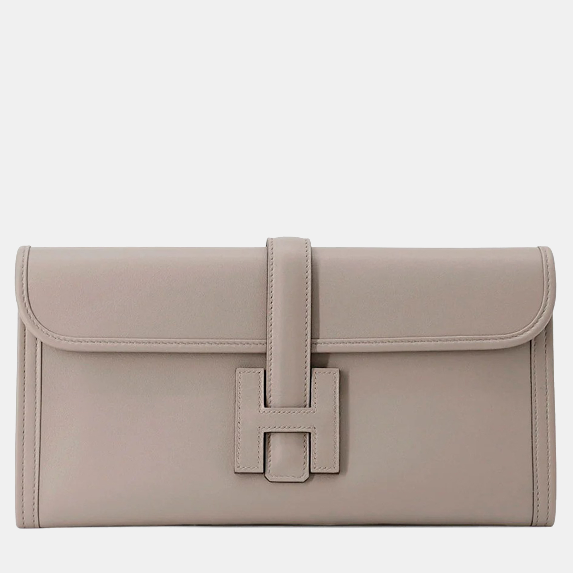 

Hermes Jige 29 Gris Asphalte Swift Leather Clutch, Grey