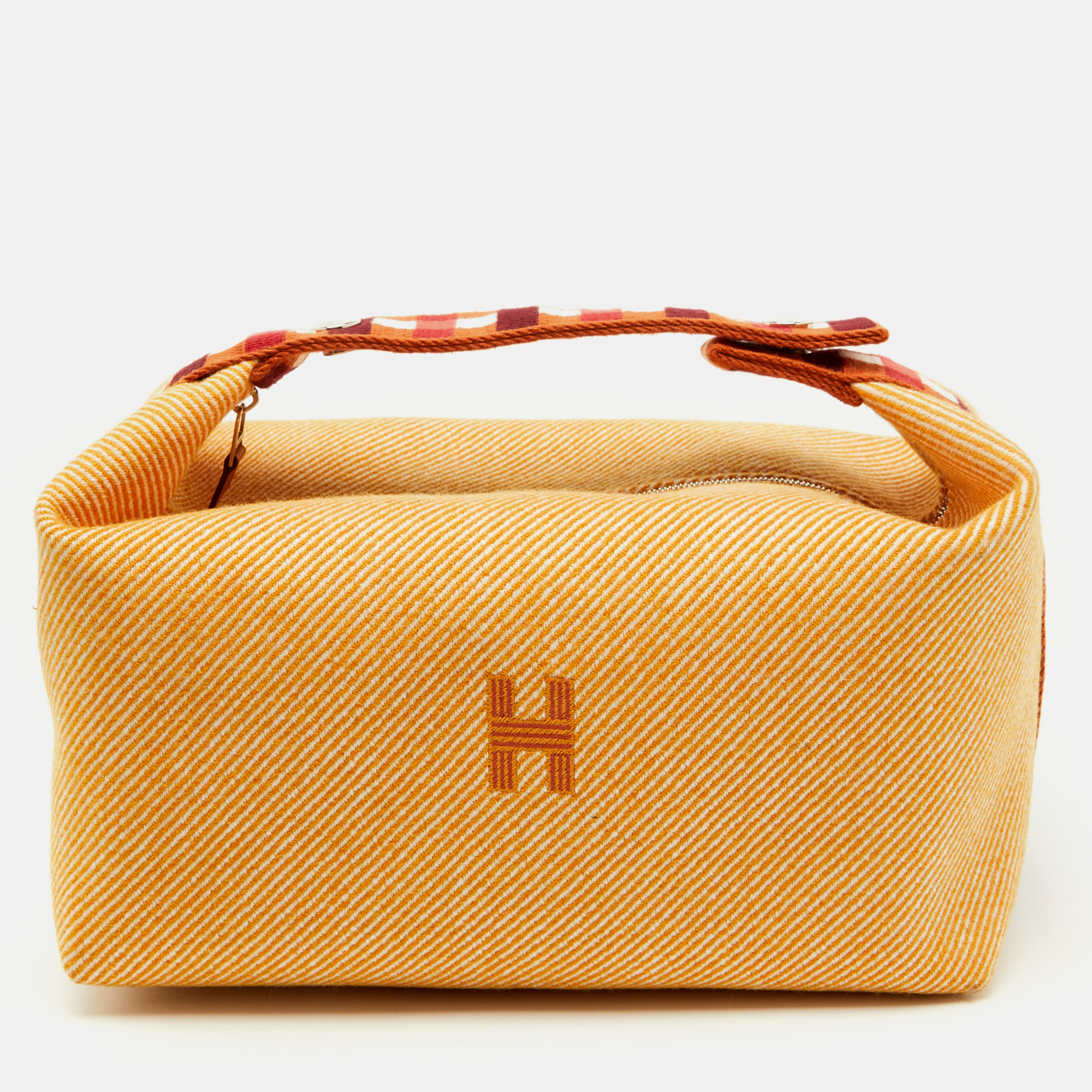 Pre-owned Hermes Hermès Fauve Toile H Canvas Large Bride-a-brac Au Carre Model Case In Multi