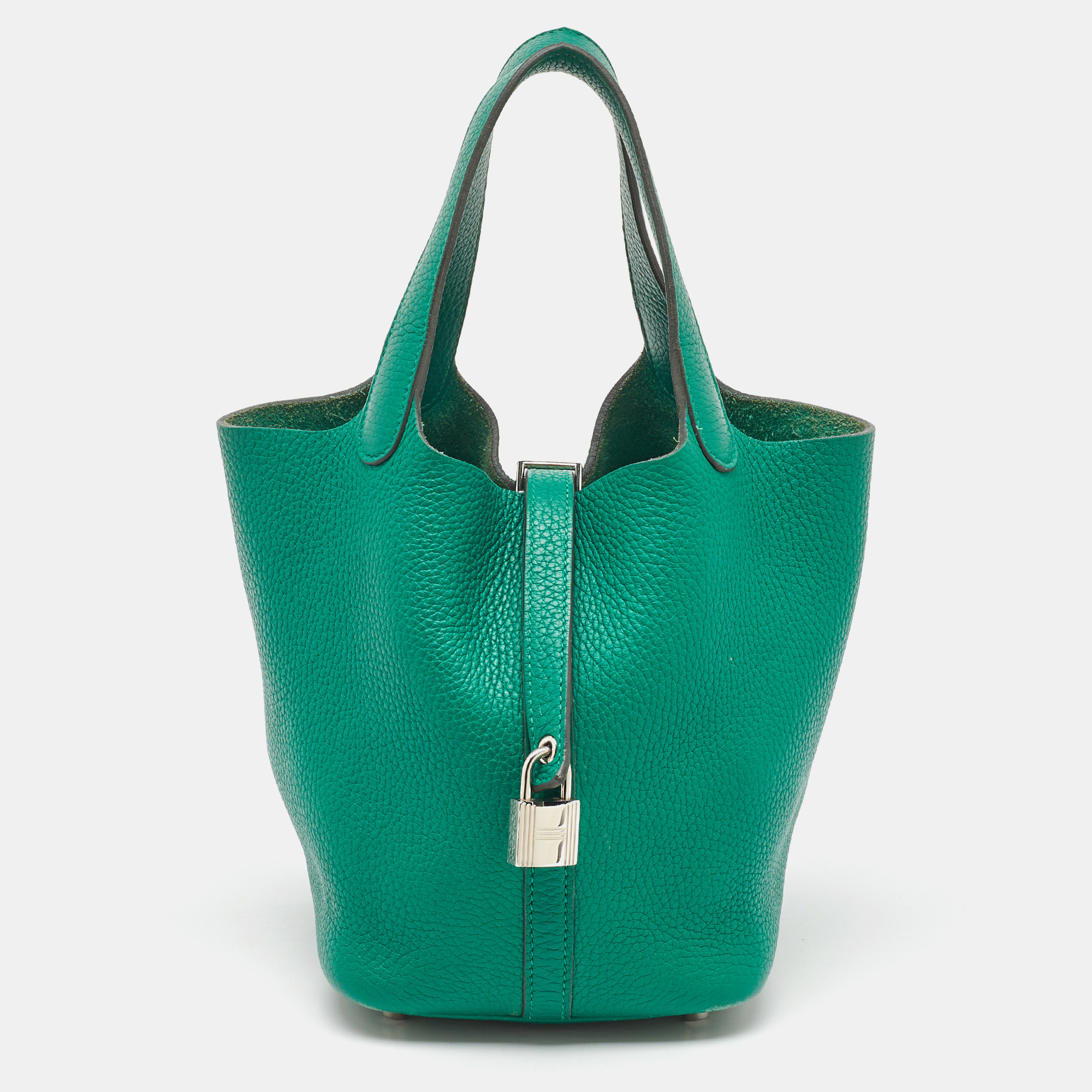

Hermes Menthe Clemence Leather Picotin Lock 18 Bag, Green
