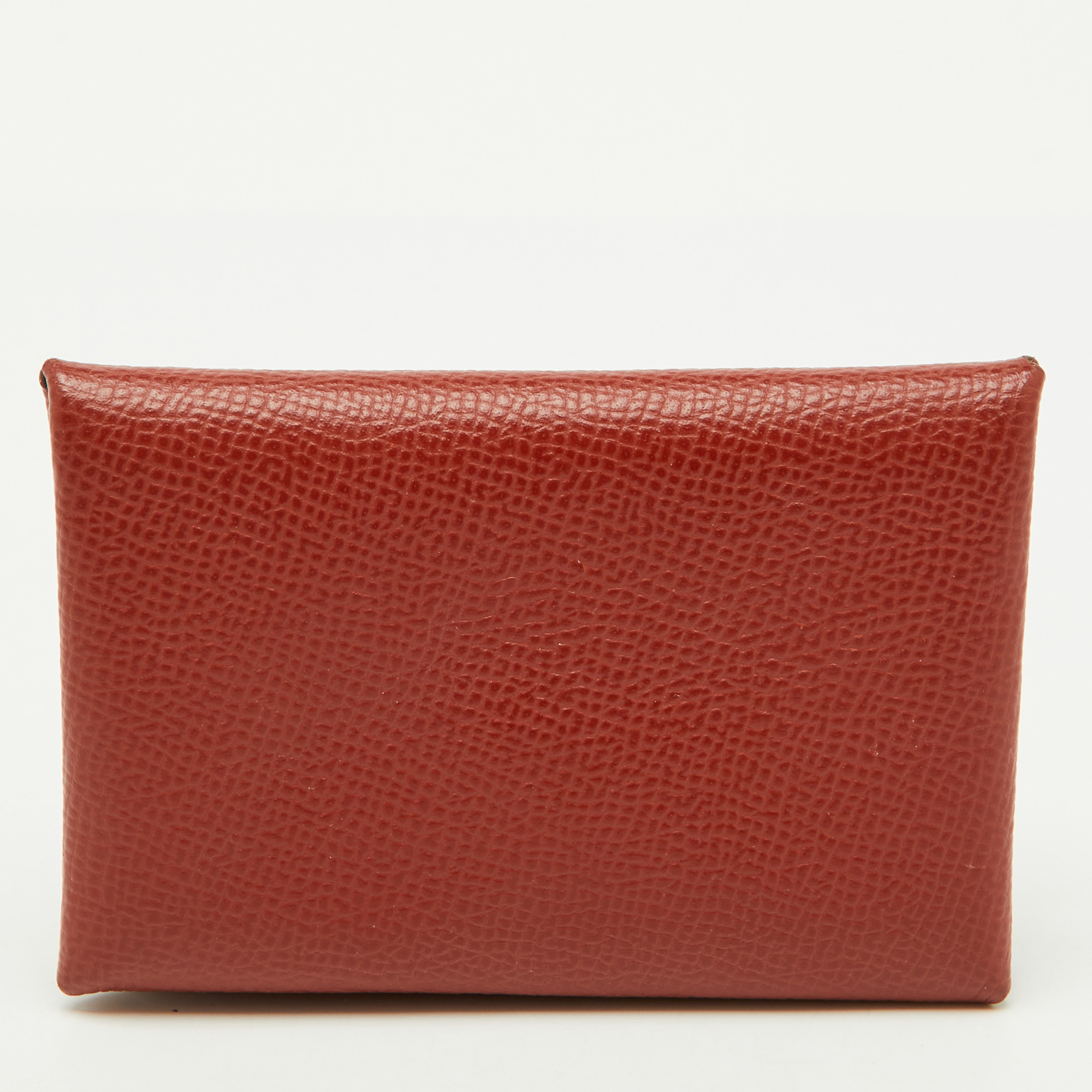 

Hermès Sienne Epsom Leather Calvi Duo Card Holder, Brown