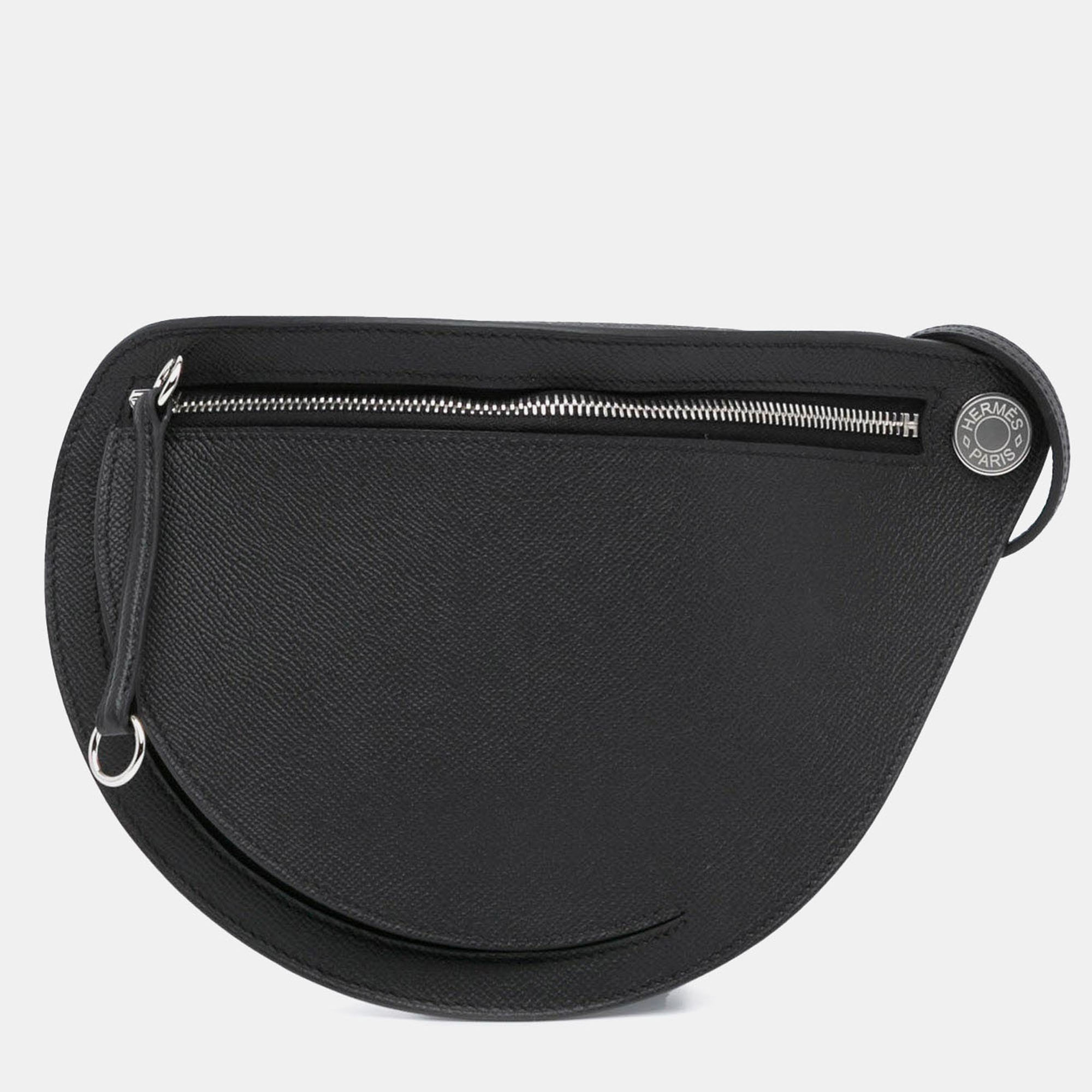 

Hermes Petite Course Black Epsom Leather Tote Bag