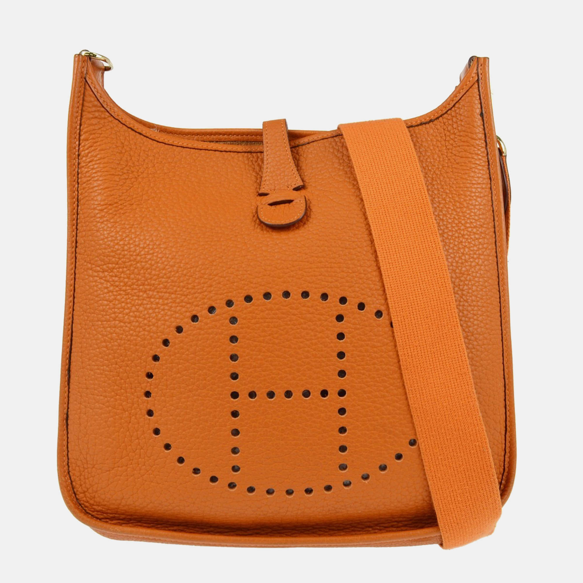 

Hermes Evelyne II PM Orange Taurillon Clemence Shoulder Bag