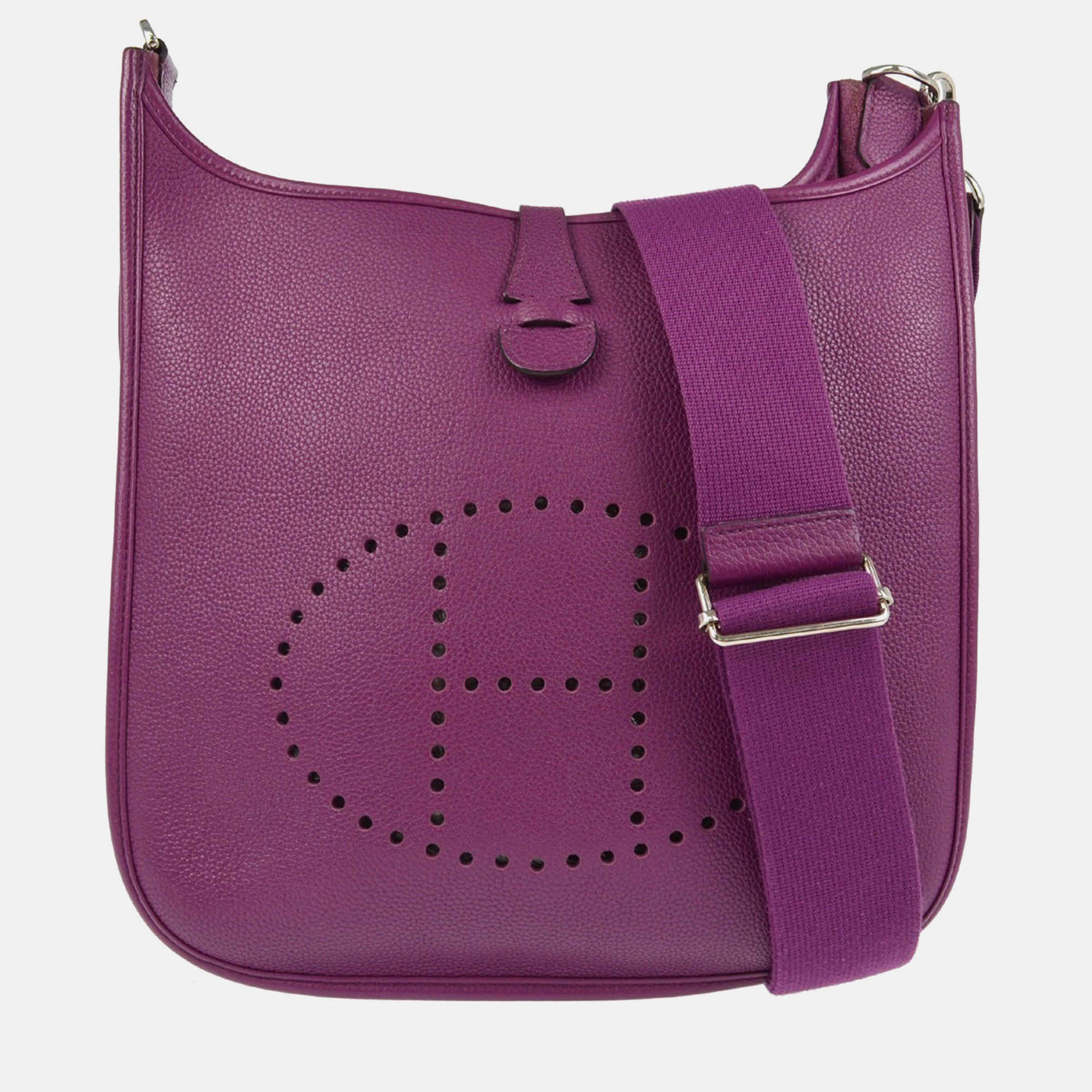 

Hermes Evelyne 3 29 PM Purple Taurillon Clemence Shoulder Bag