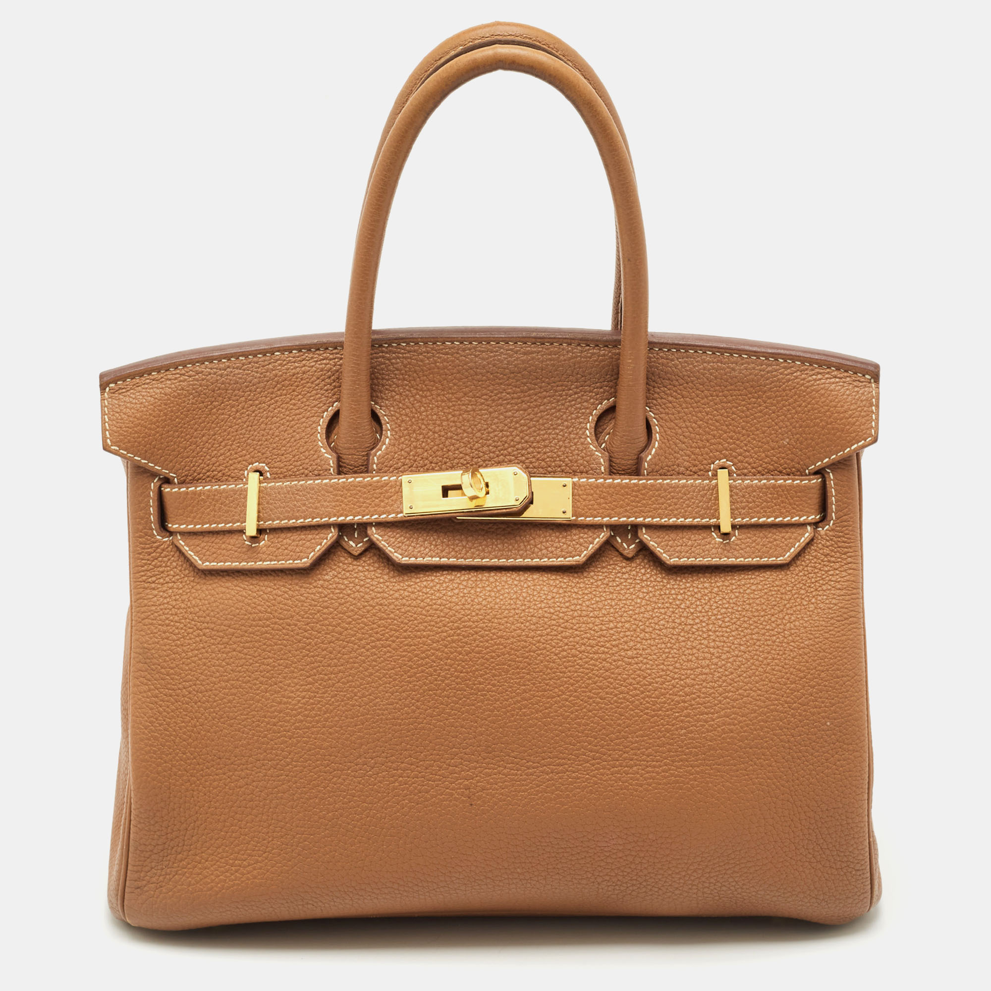 

Hermes Gold Togo Leather Gold Finish Birkin 30 Bag, Brown