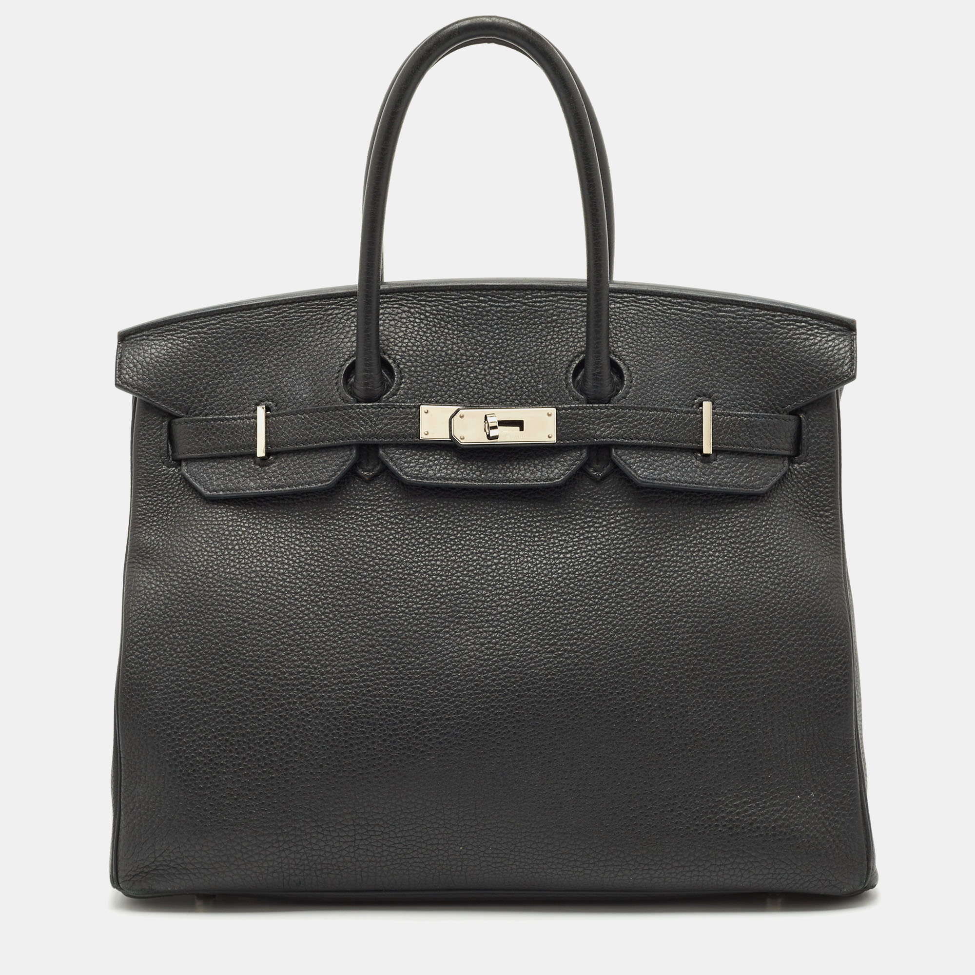 

Hermes Noir Togo Leather Palladium Finish Birkin 35 Bag, Black