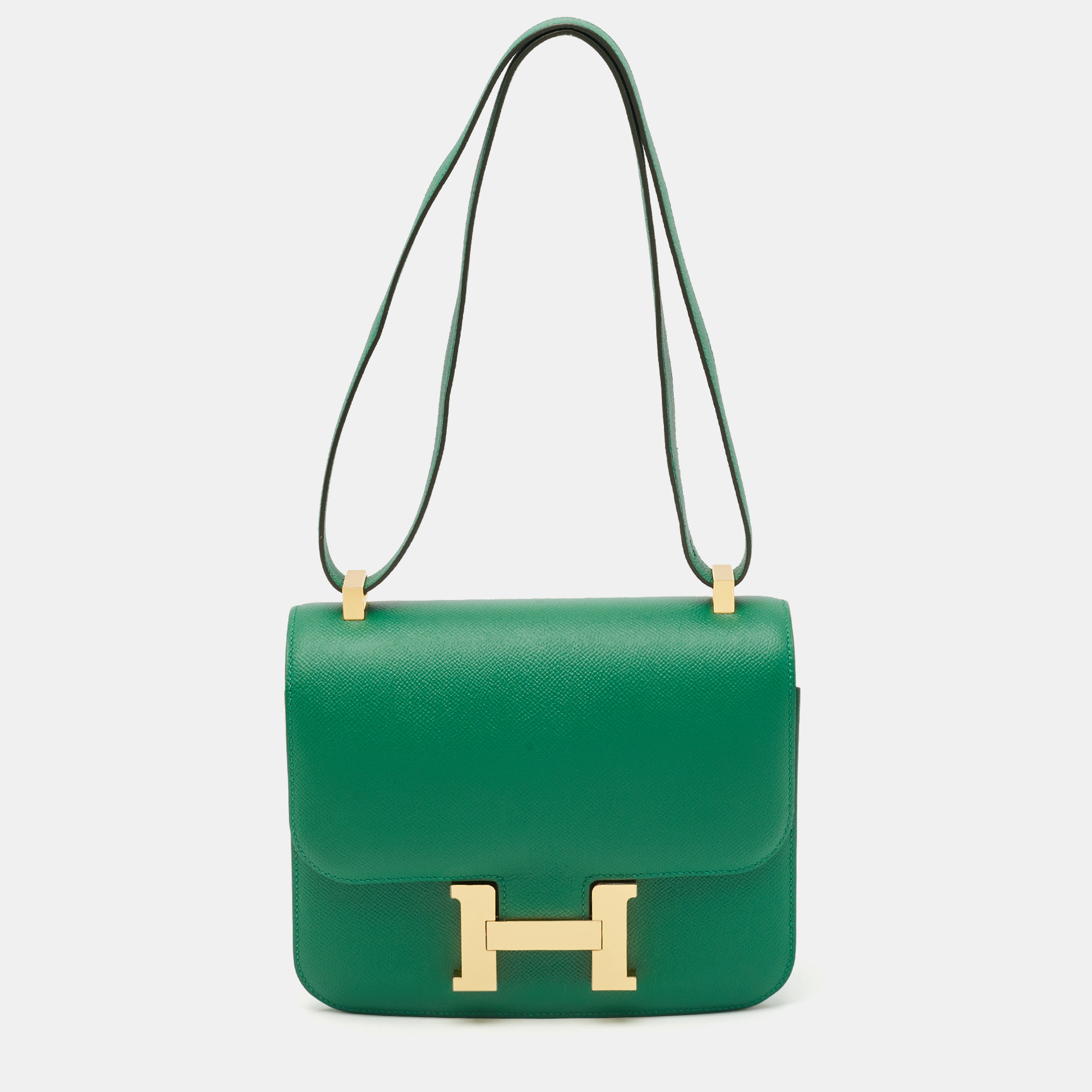

Hermès Vert Vertigo Epsom Leather Gold Finish Constance 24 Bag, Green