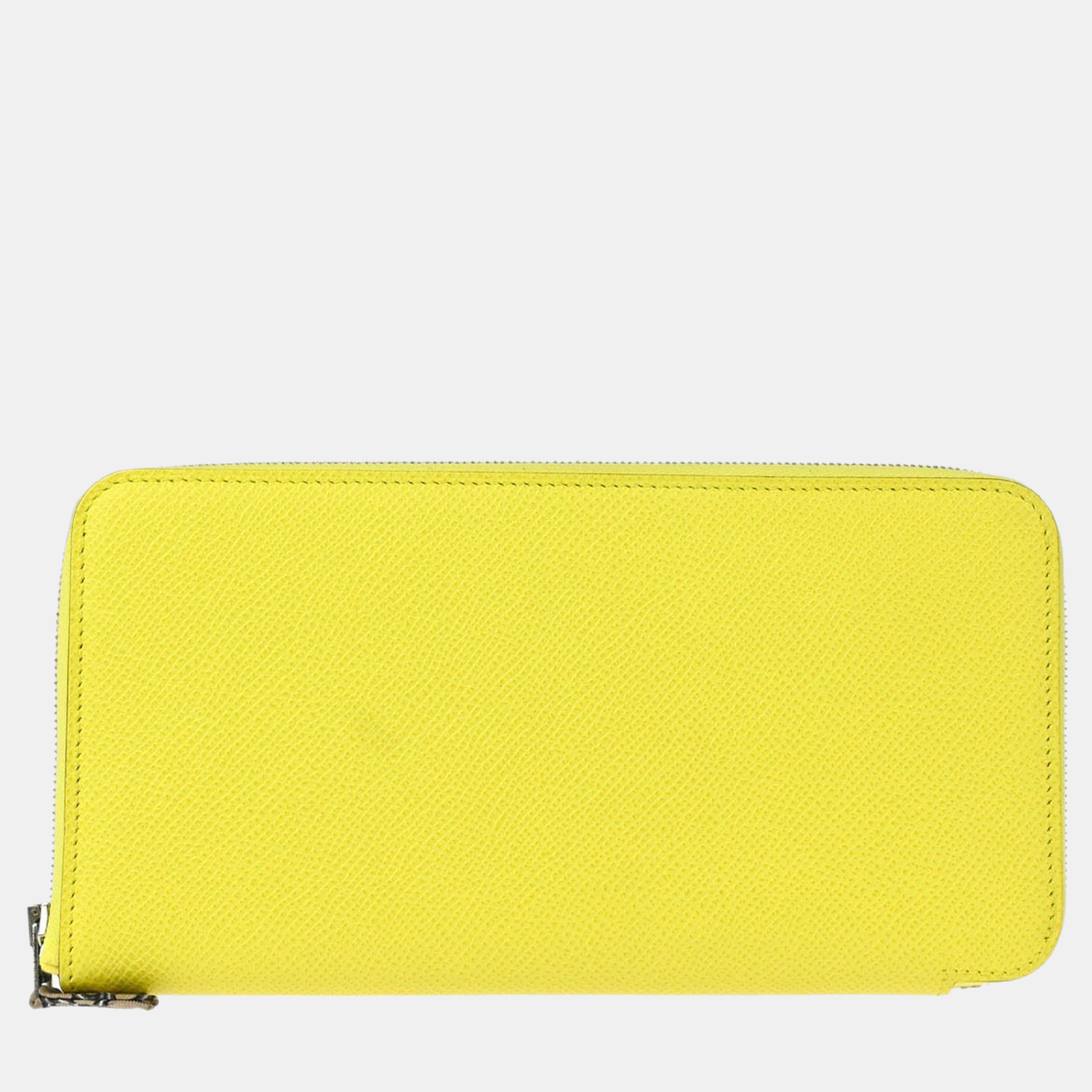 

Hermes Lime Epsom Azap Silk In Long Wallet, Yellow