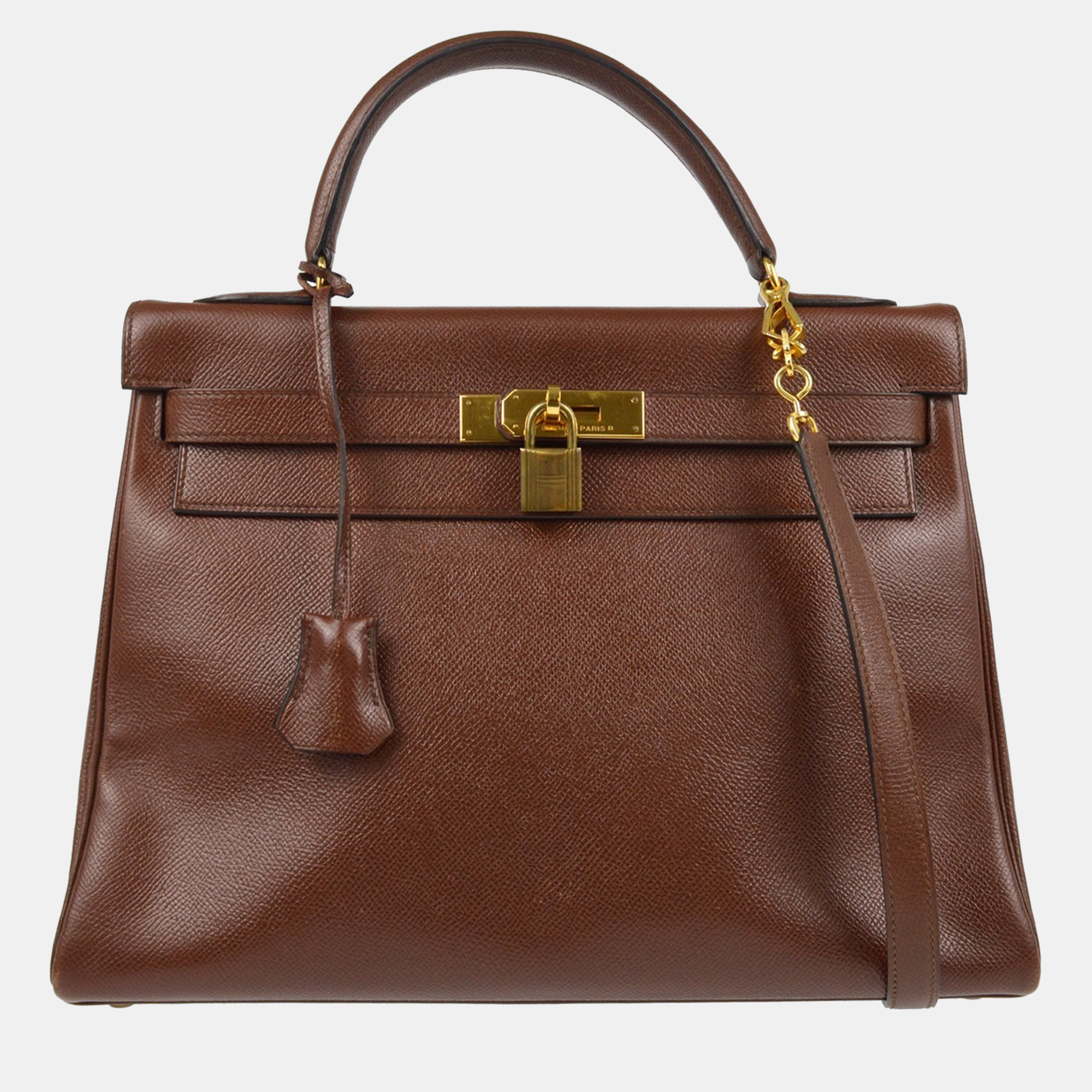 

Hermes Brown Courchevel Kelly 32 Retourne 2way Handbag