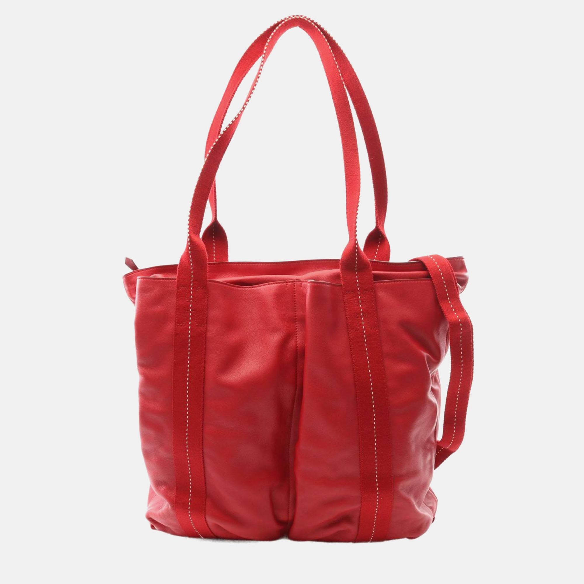 Pre-owned Hermes Caravan Vertical Gm Red Derma Leather Bag
