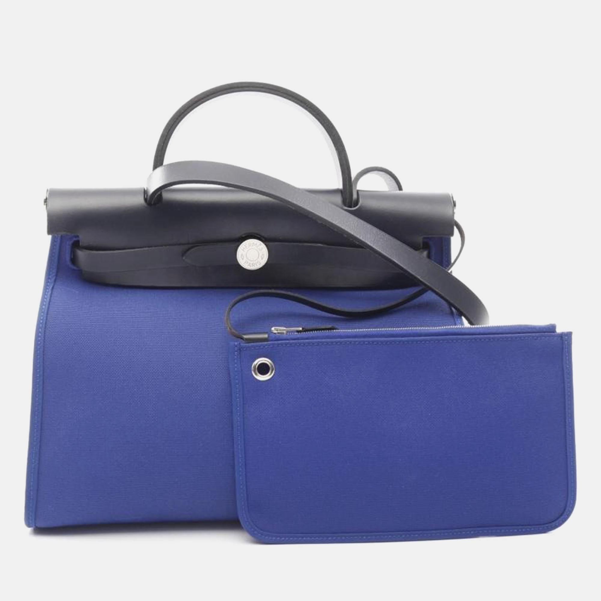 

Hermes Airbag Zip PM Blue Leather Bag