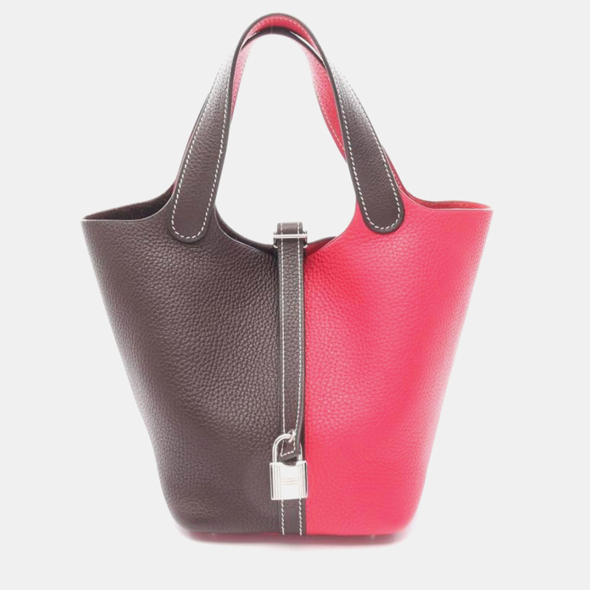 

Hermes Picotin 18 Rouge Sellier Rose Mexico Bag, Brown