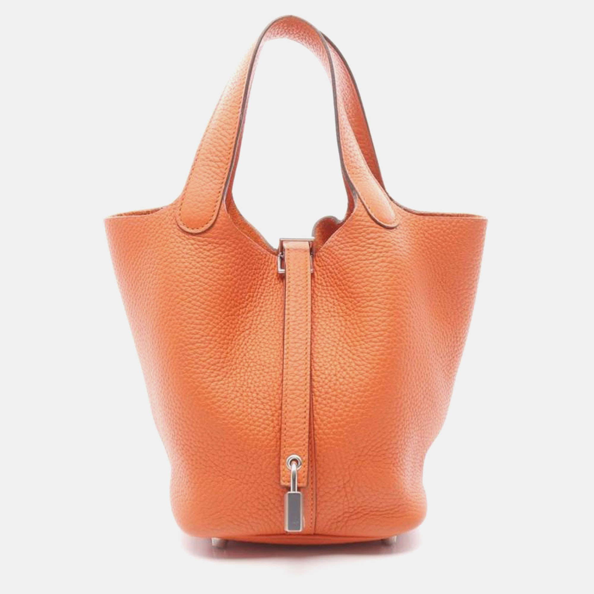 

Hermes Picotin Rock 18 Orange Poppy Taurillon Clemence Leather Shoulder Bag