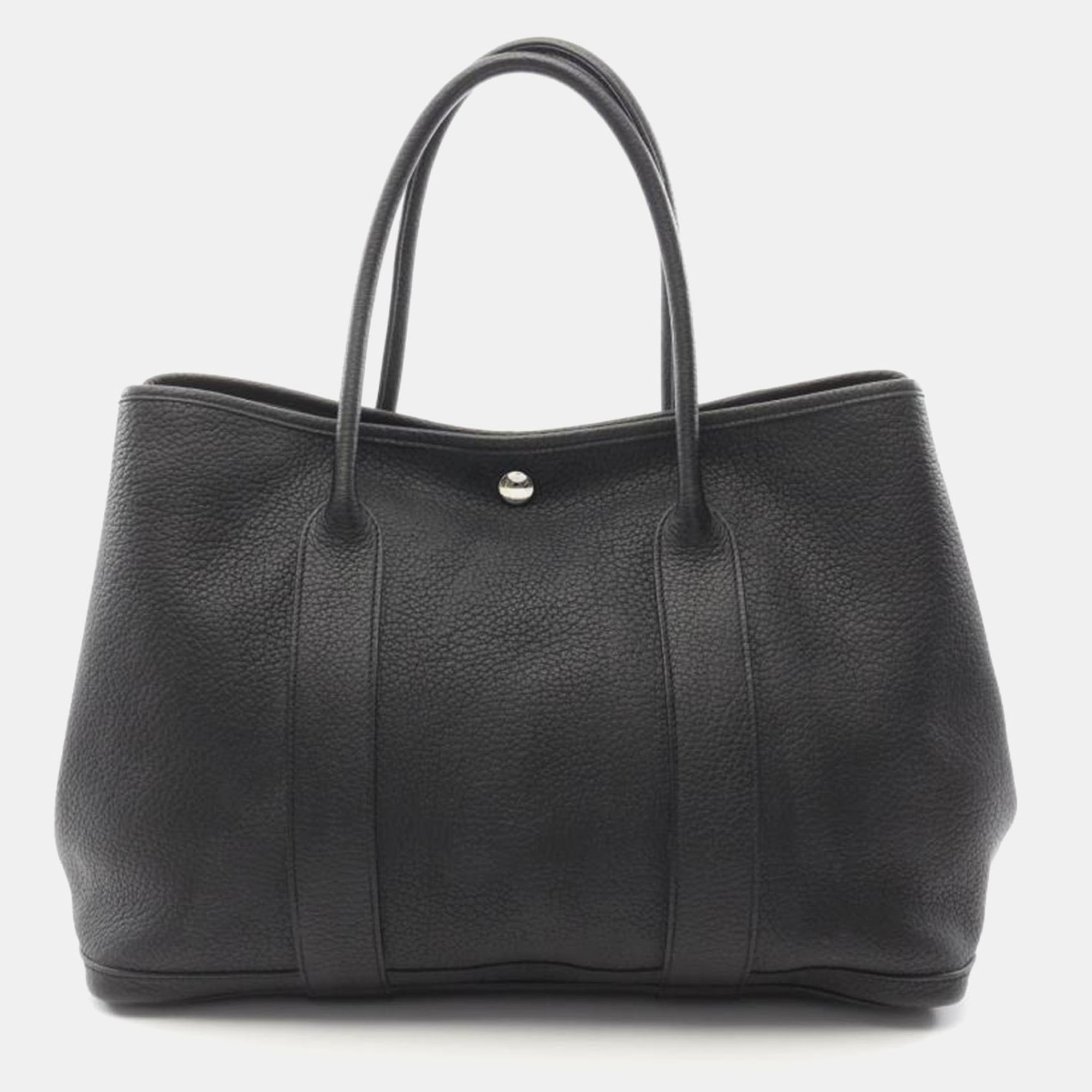 

Hermes Garden Party PM Black Leather Bag