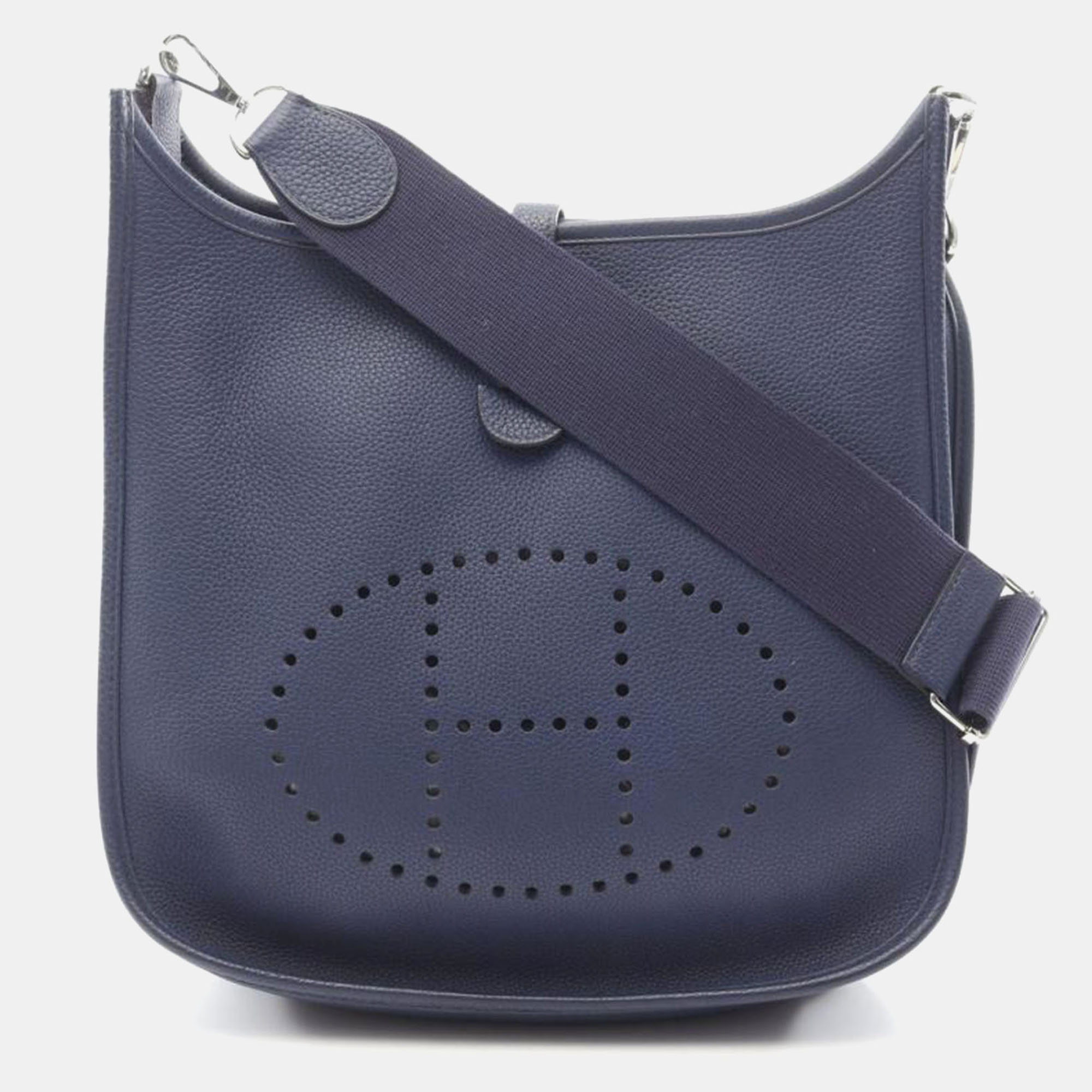 

Hermes Evelyne 3 Trois PM Deep Blue Leather Bag
