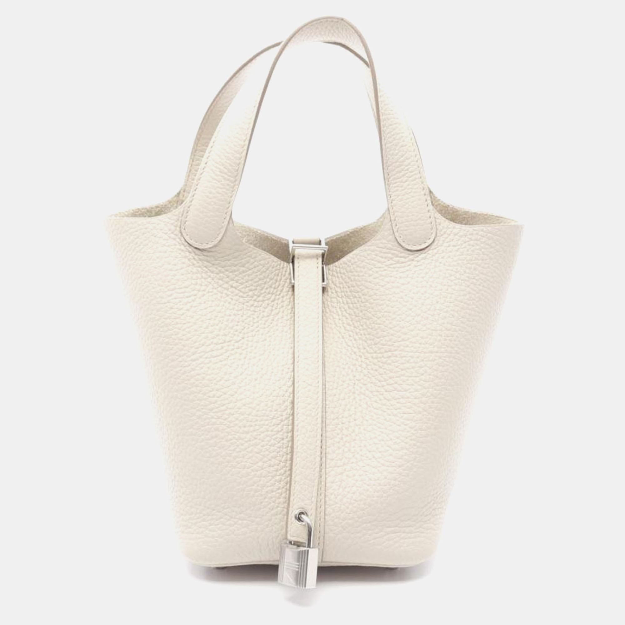 

Hermes Picotin Lock 18 Beton Taurillon Clemence Leather Bag, Cream