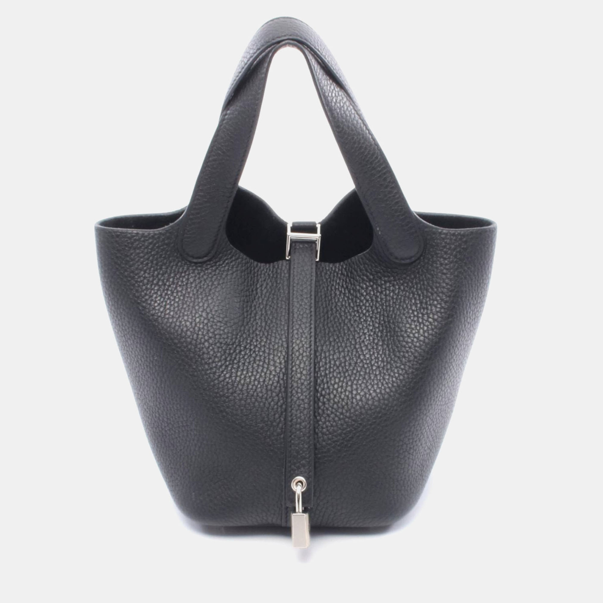 

Hermes Noir Picotin Lock 18 Clemence Leather Handbag, Black