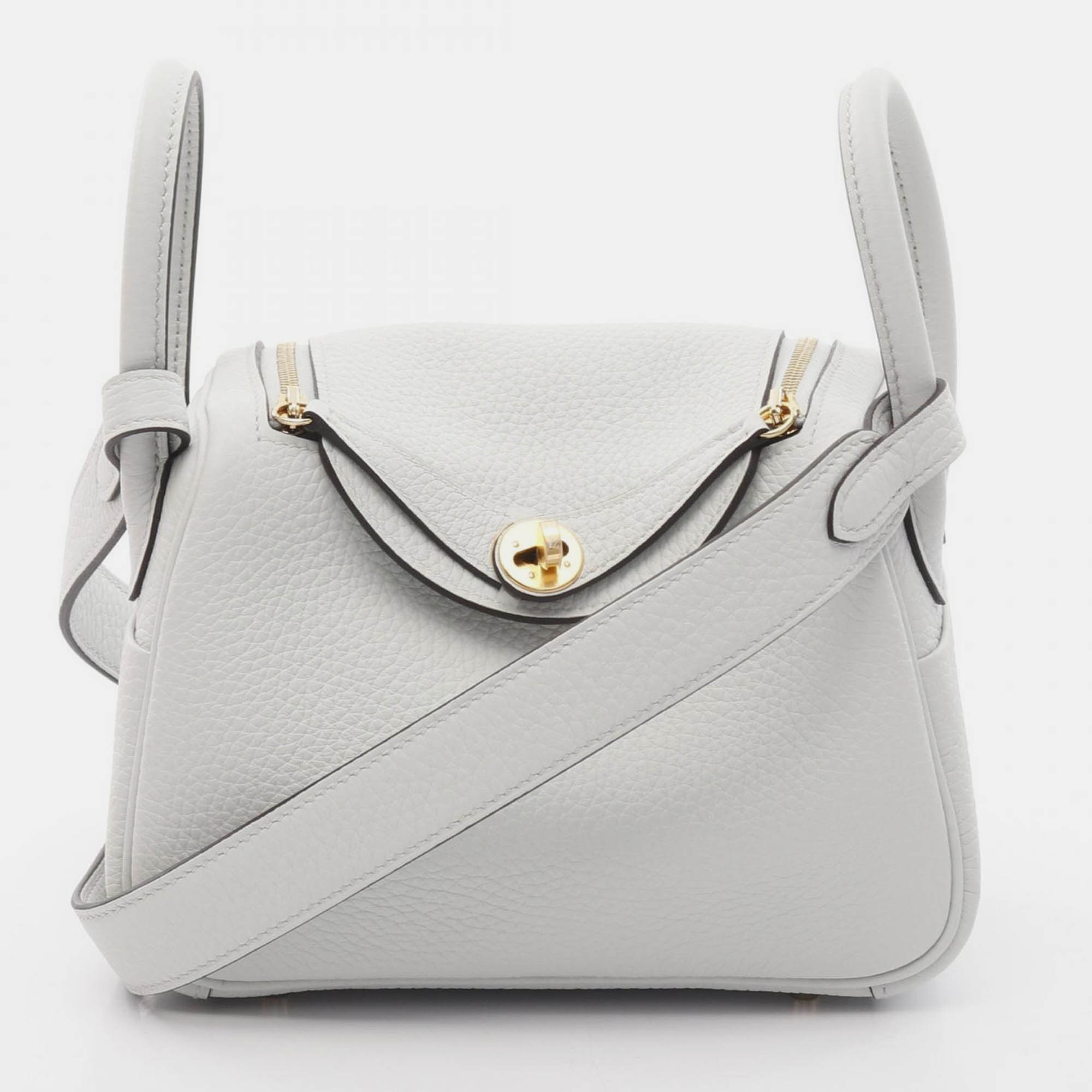 

Hermes Lindy Mini Shoulder Bag K Clemence Leather Blue Pale Ghw