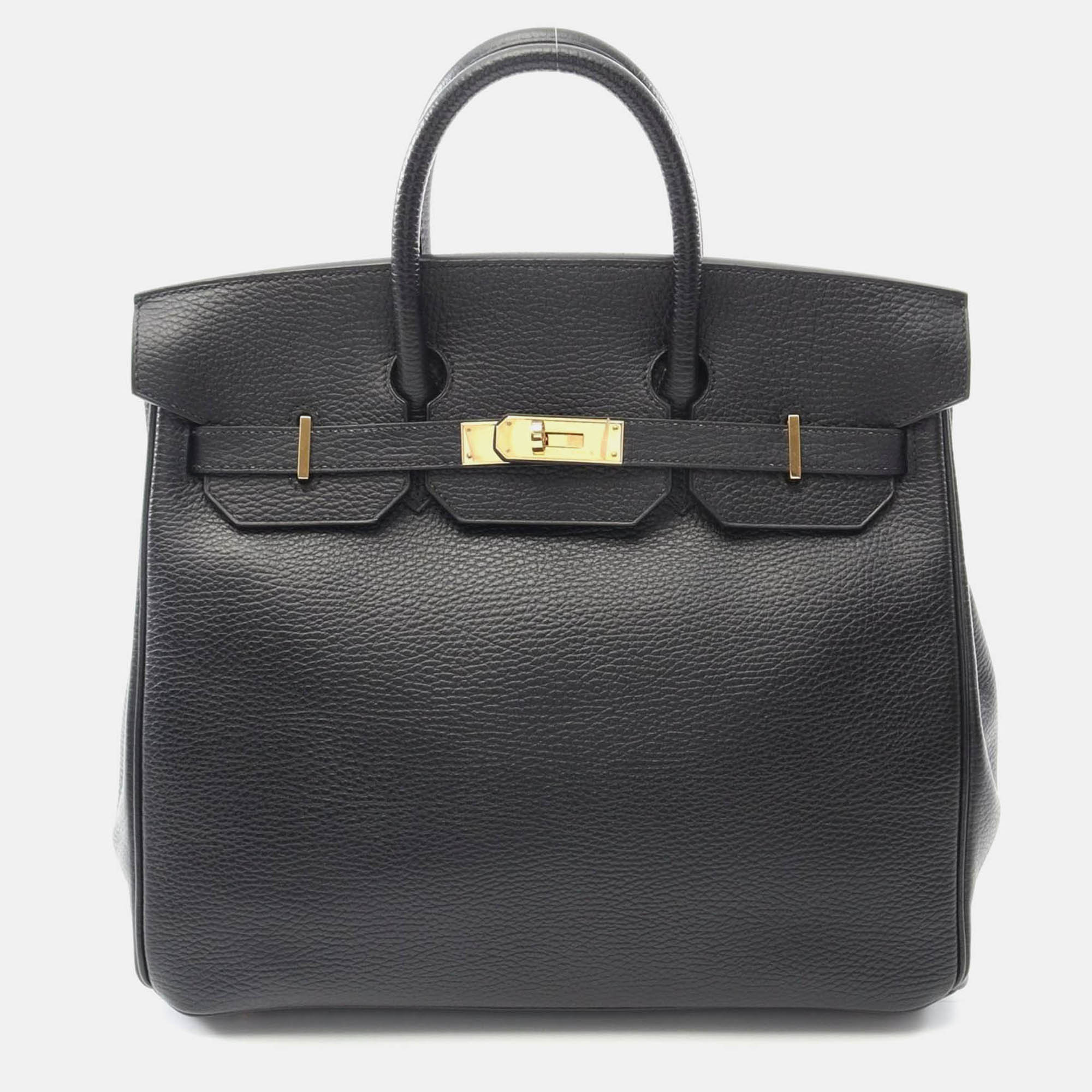 

Hermes Haut A Courroies 32 Handbag Ardennes Leather Black D Ghw