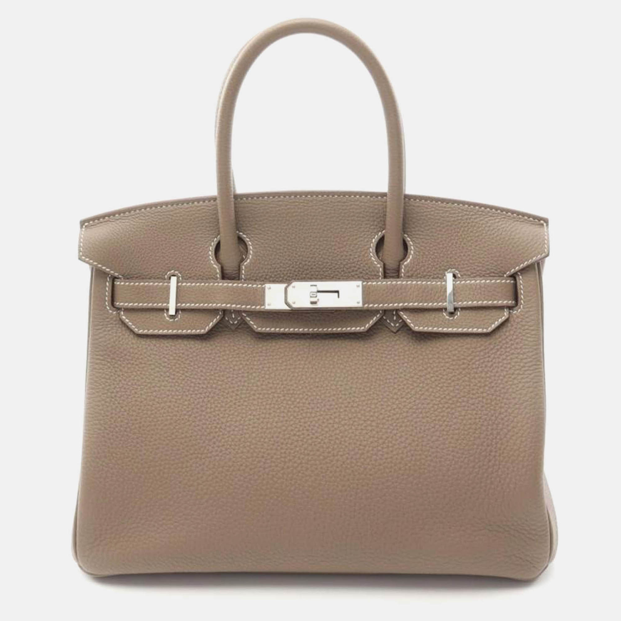 

Hermes Birkin 30 Etoupe Togo Leather Handbag, Grey