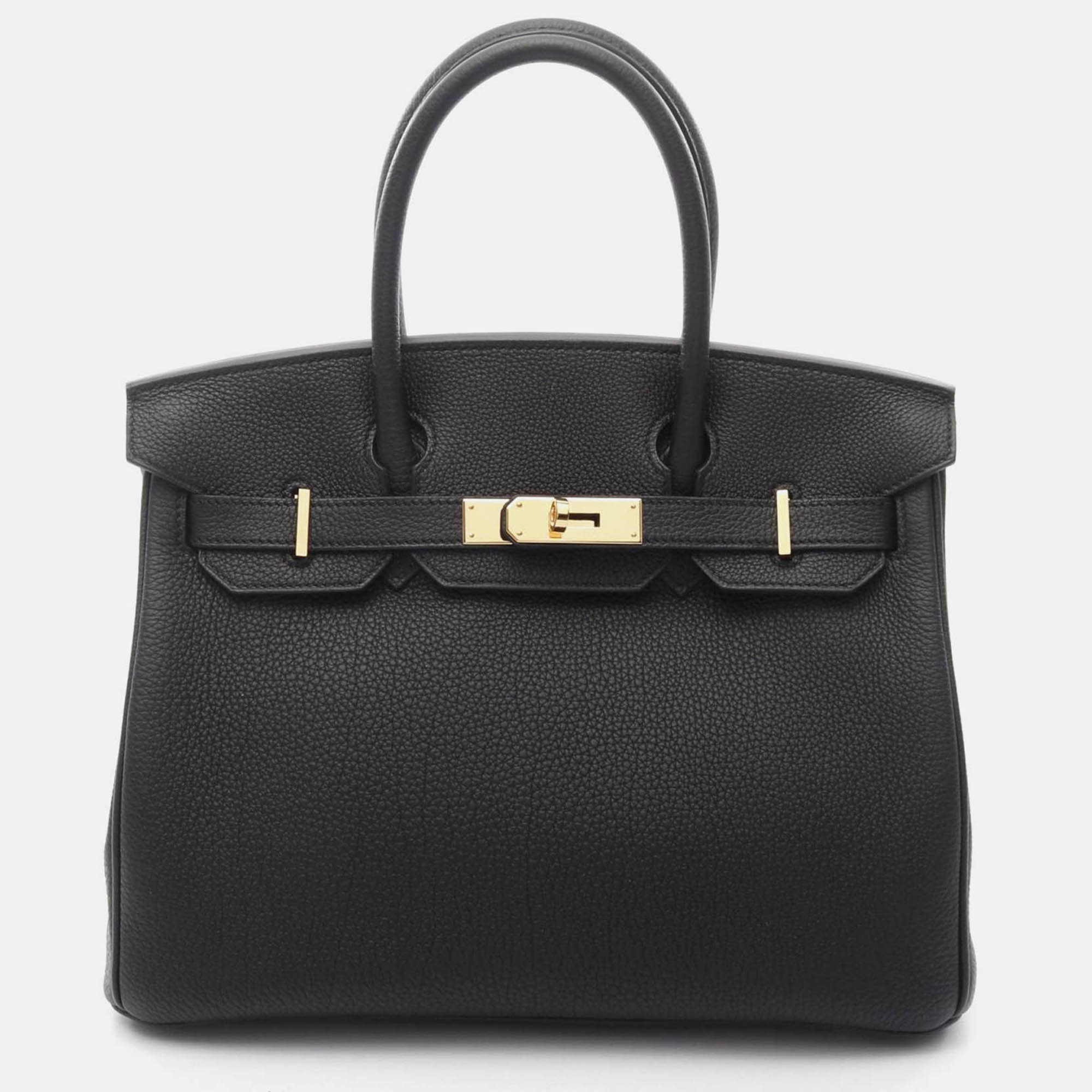 

Hermes Birkin 30 Handbag B Togo Leather Noir Black Ghw