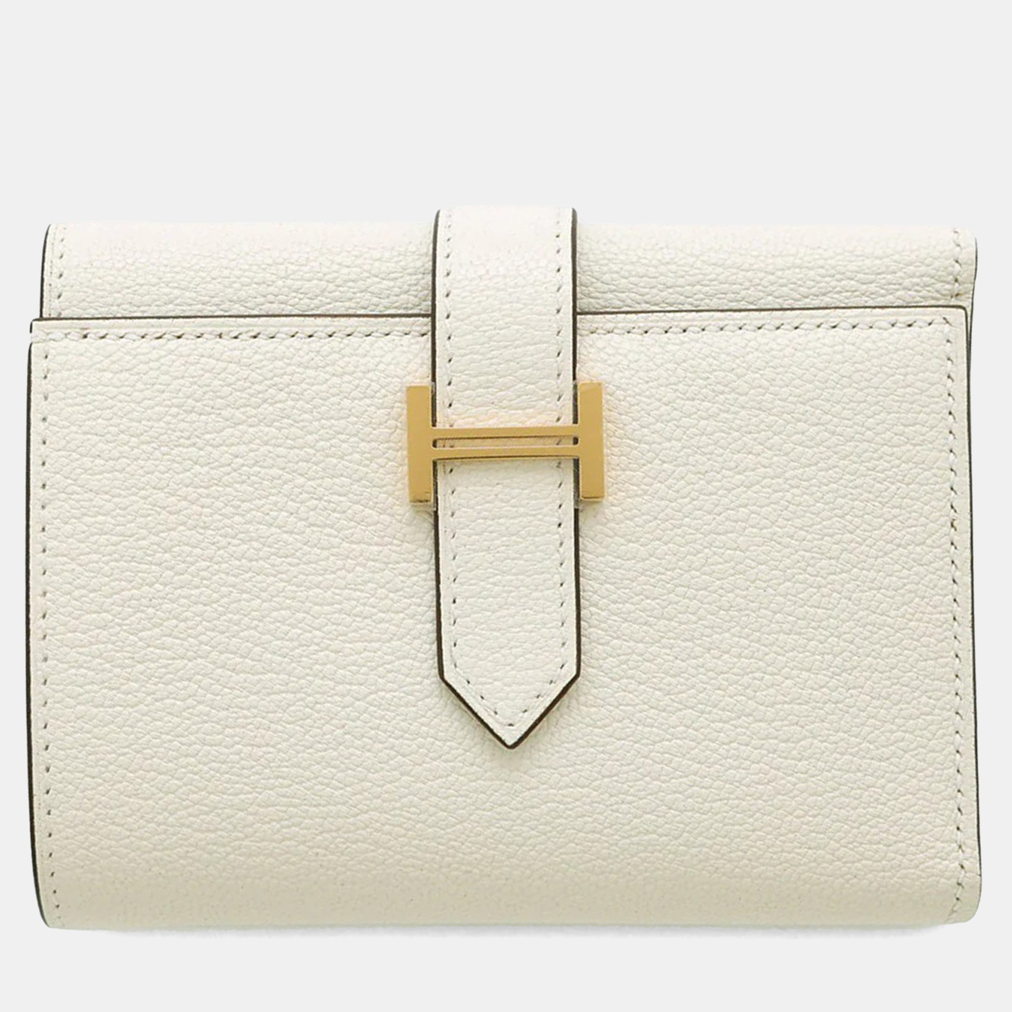 

Hermes Bearn Nata Chevre Mysore Goatskin Wallet, White