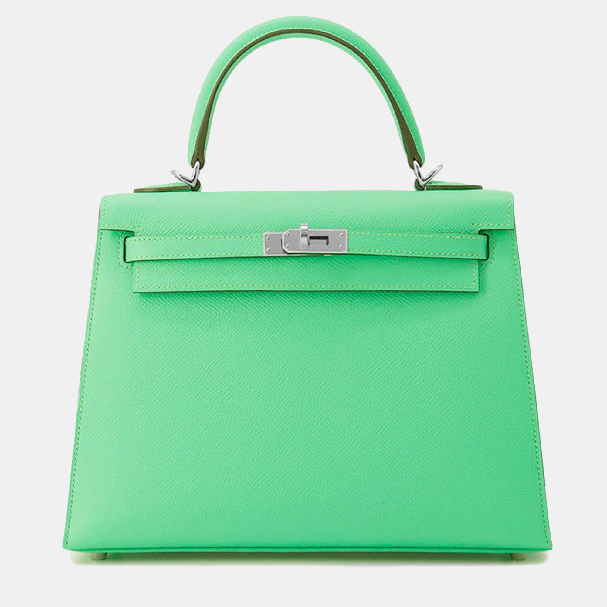

Hermes Kelly Sellier 25 Vert Comic Epsom Leather Top Handle Bag, Green