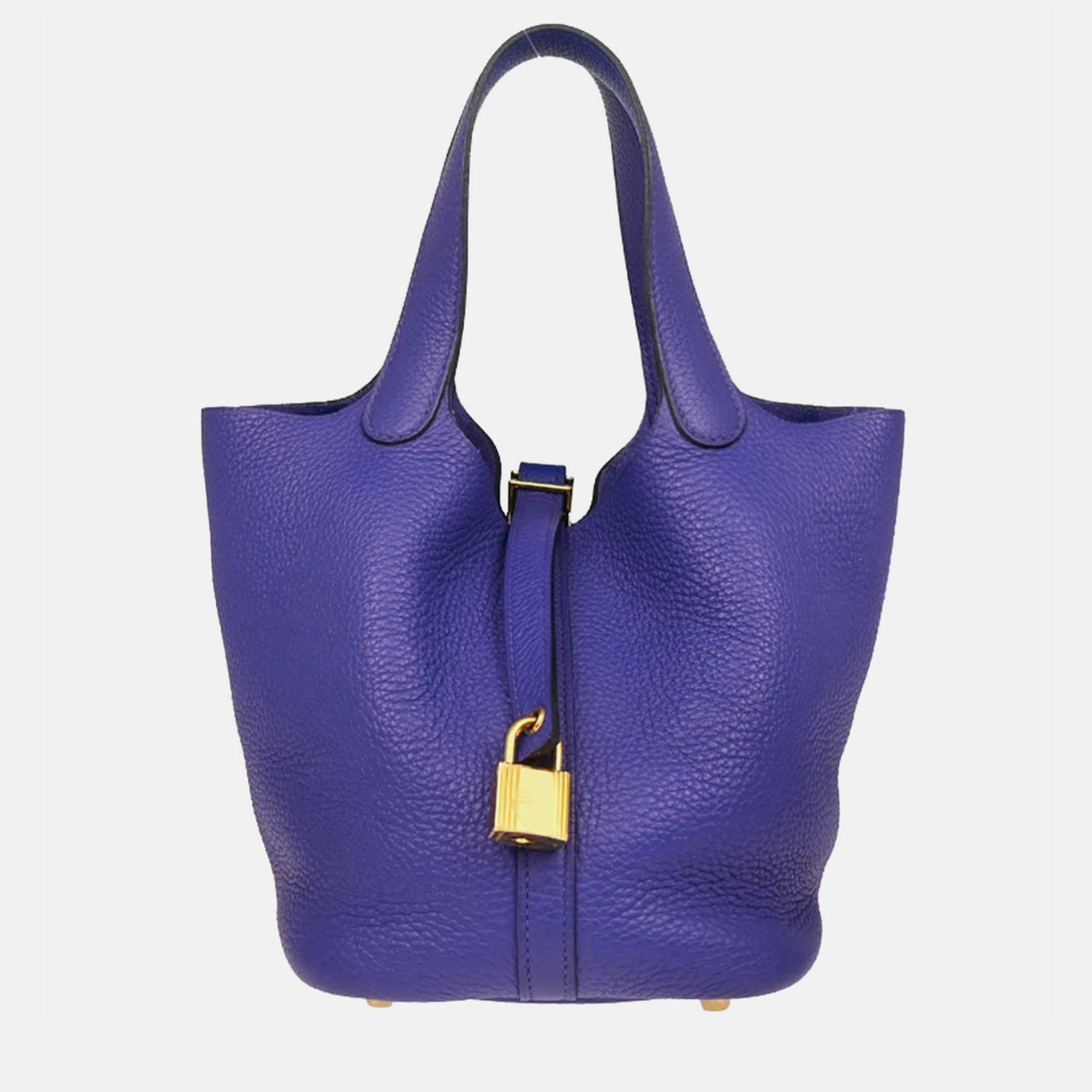 

Hermes Picotin Lock 18 PM Blue Electric Taurillon Clemence Leather Shoulder Bag