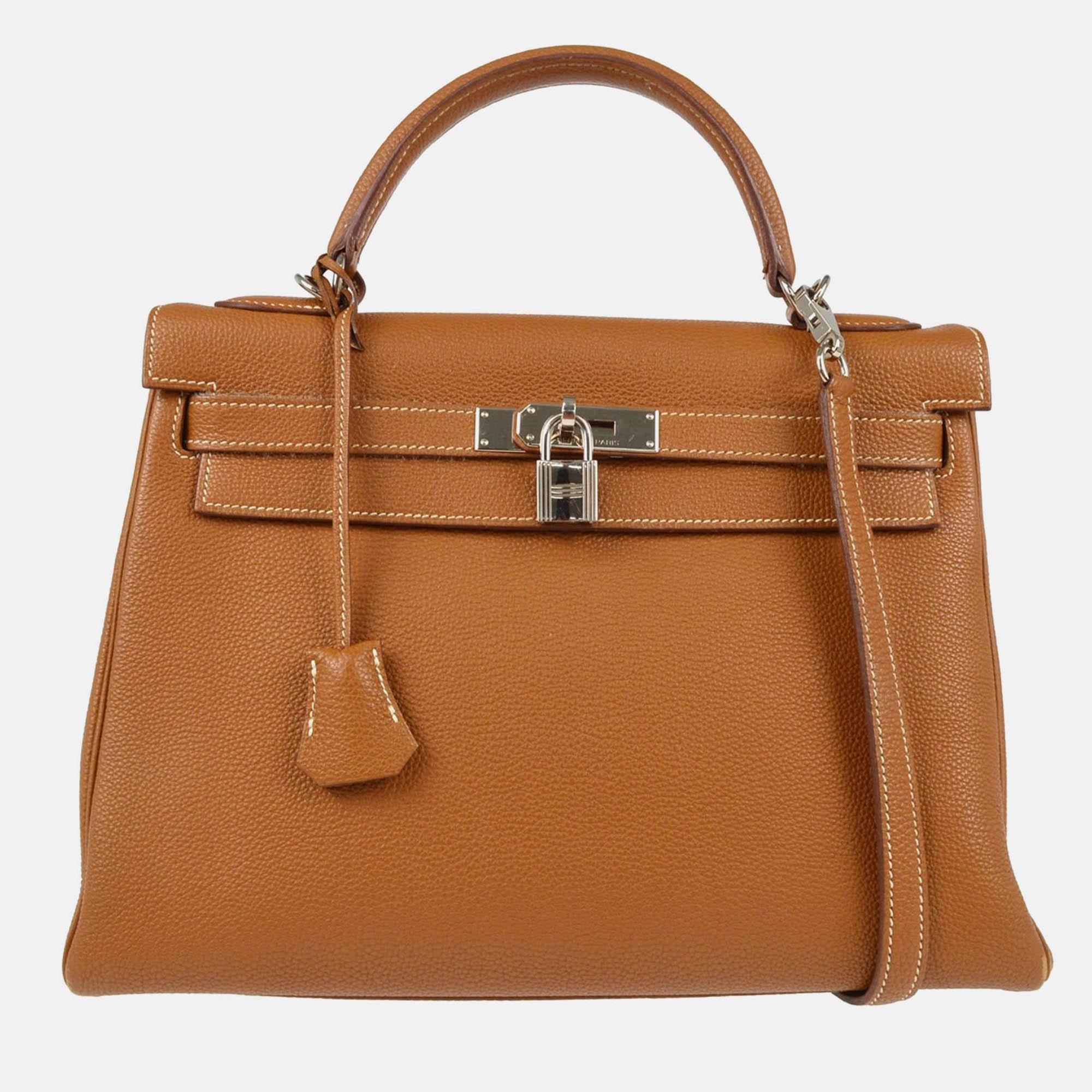 

Hermes Gold Togo Kelly 32 Retourne 2way Handbag