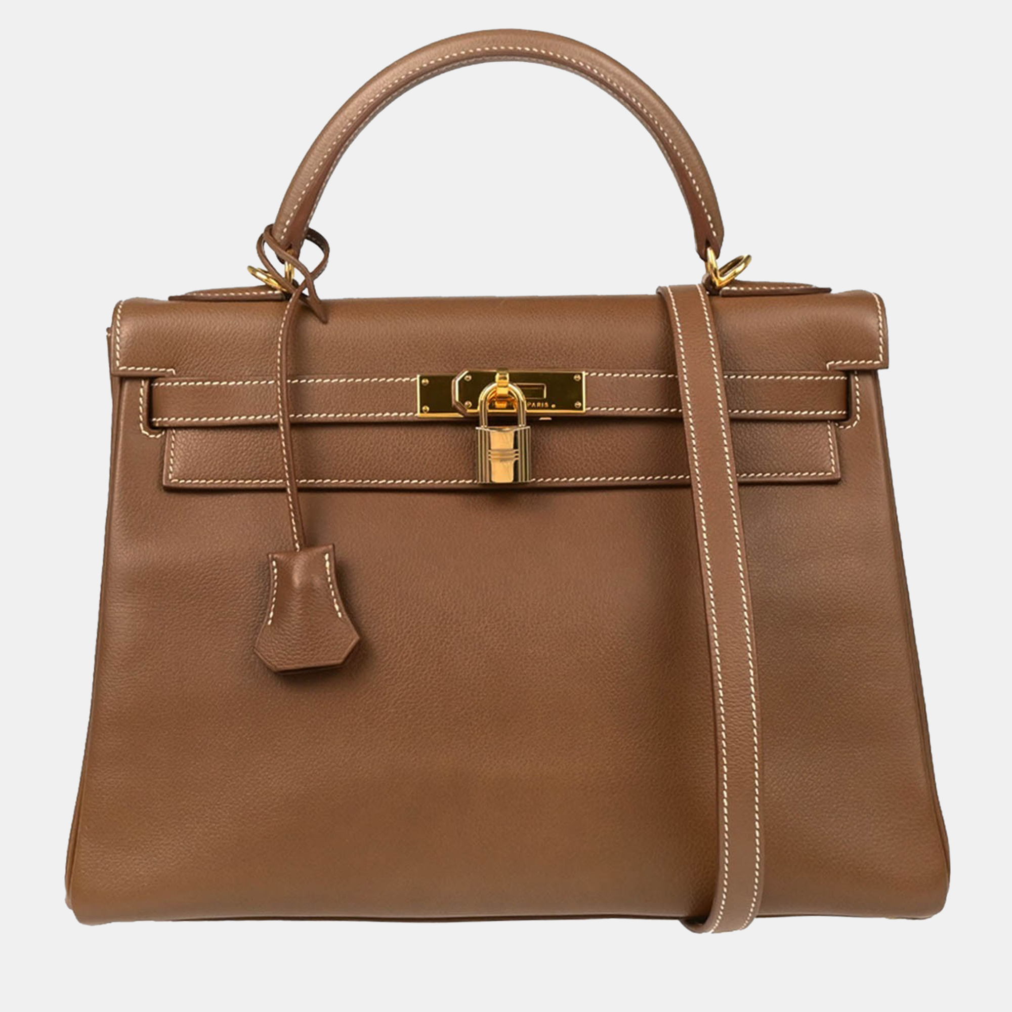 

Hermes Kelly 32 Retourne Gold Veau Graine 2way Handbag