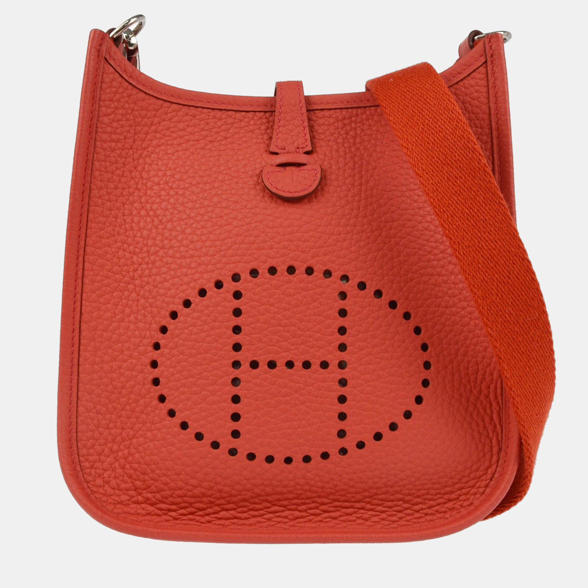 

Hermes Red Taurillon Clemence Evelyne TPM Shoulder Bag
