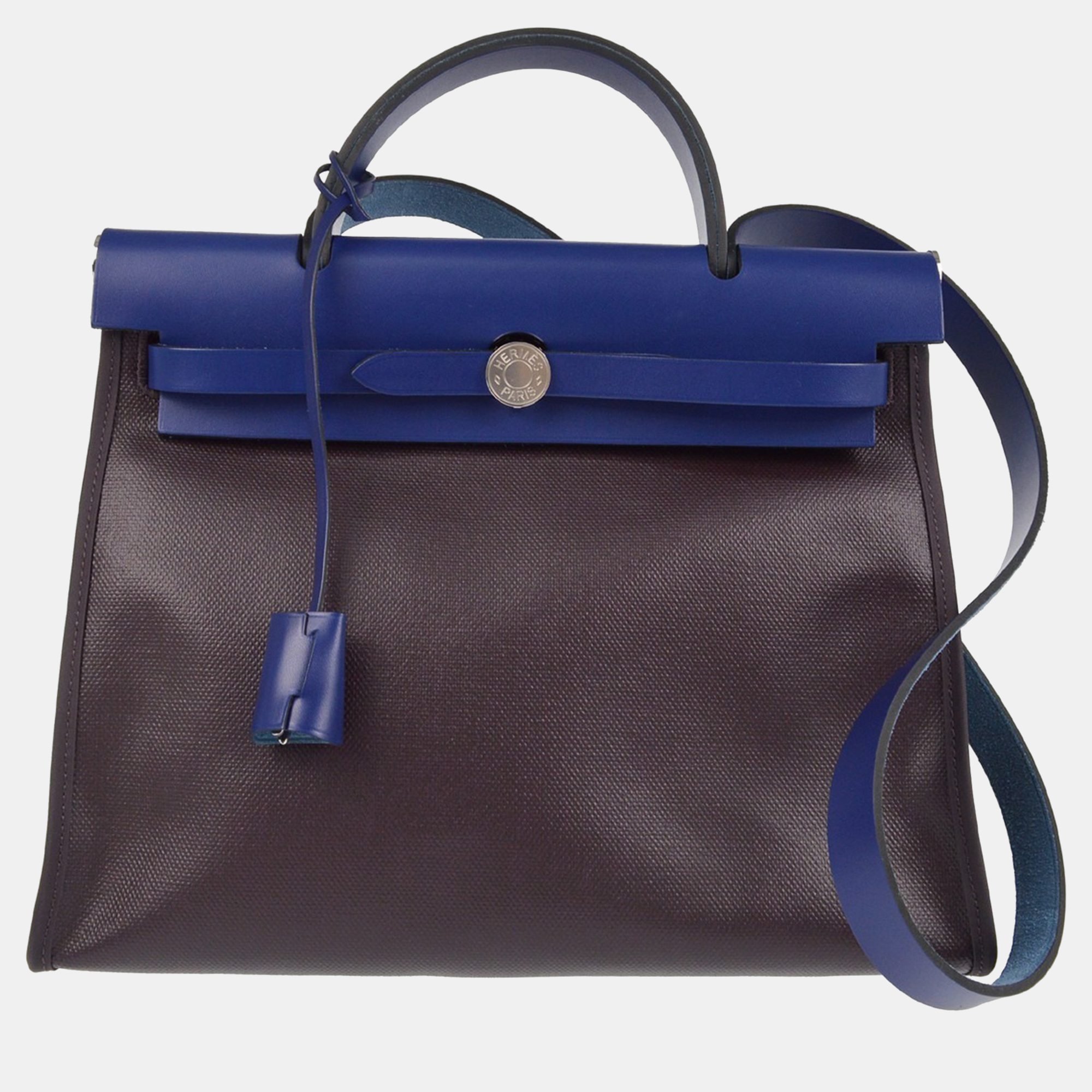 

Hermes Navy Herbag Zip 31 PM 2way Handbag, Navy blue