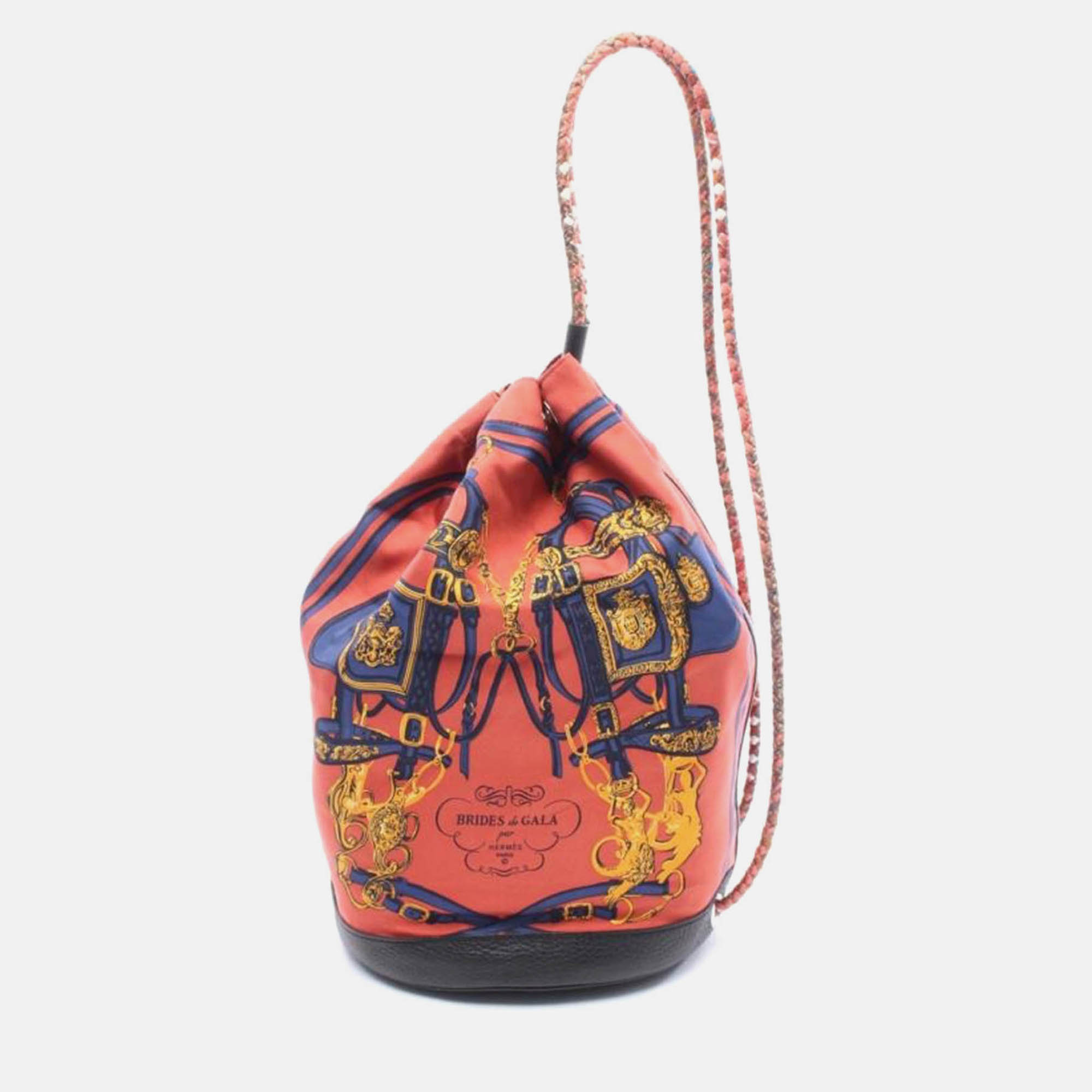 Hermes Sowacool 22 Brides De Gala Multicolor Leather Silk Shoulder Bag