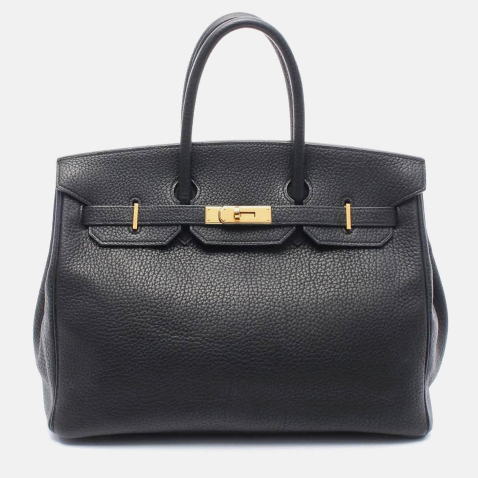 

Hermes Birkin 35 Black Leather Handbag
