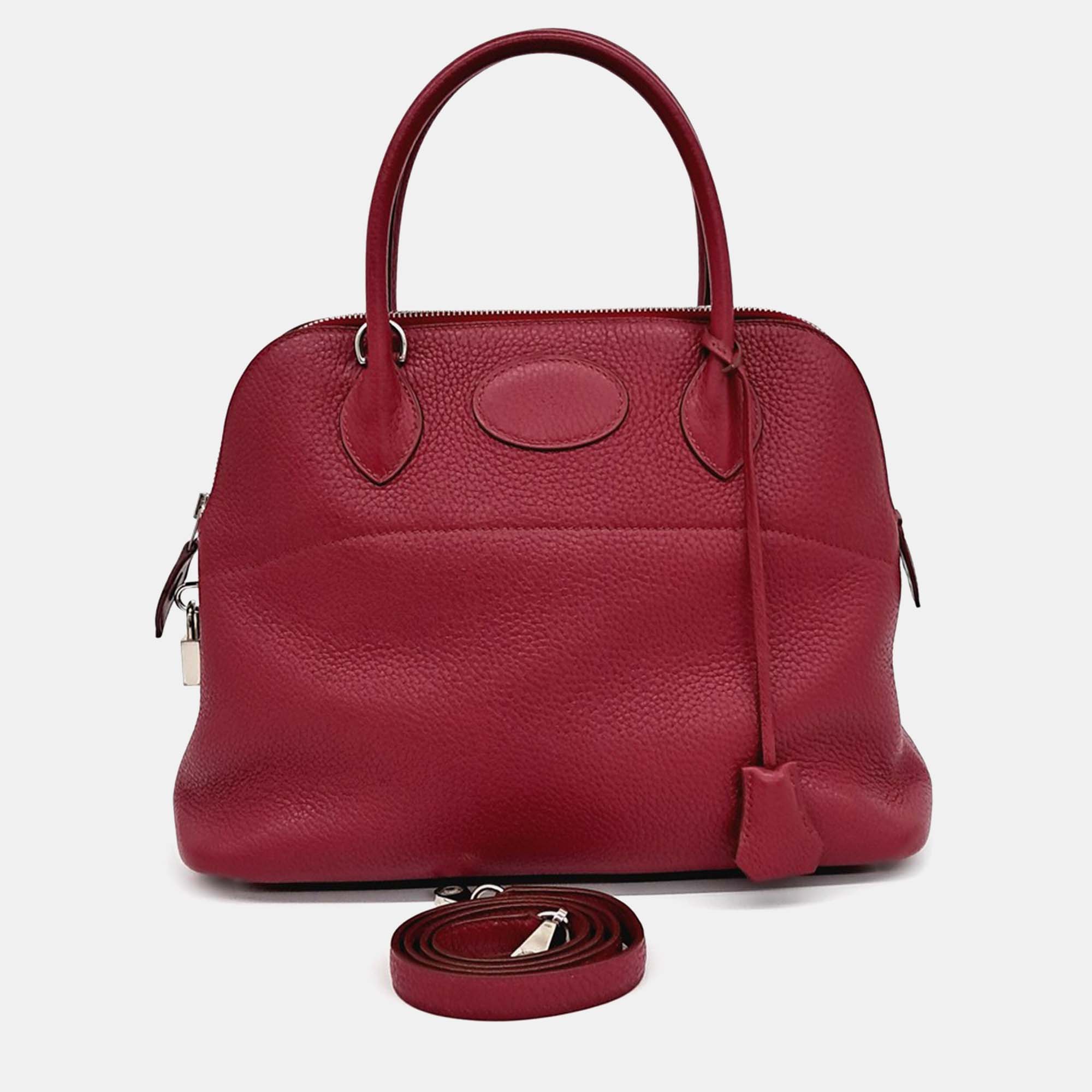

Hermes Bolide 31 Red Leather Bag