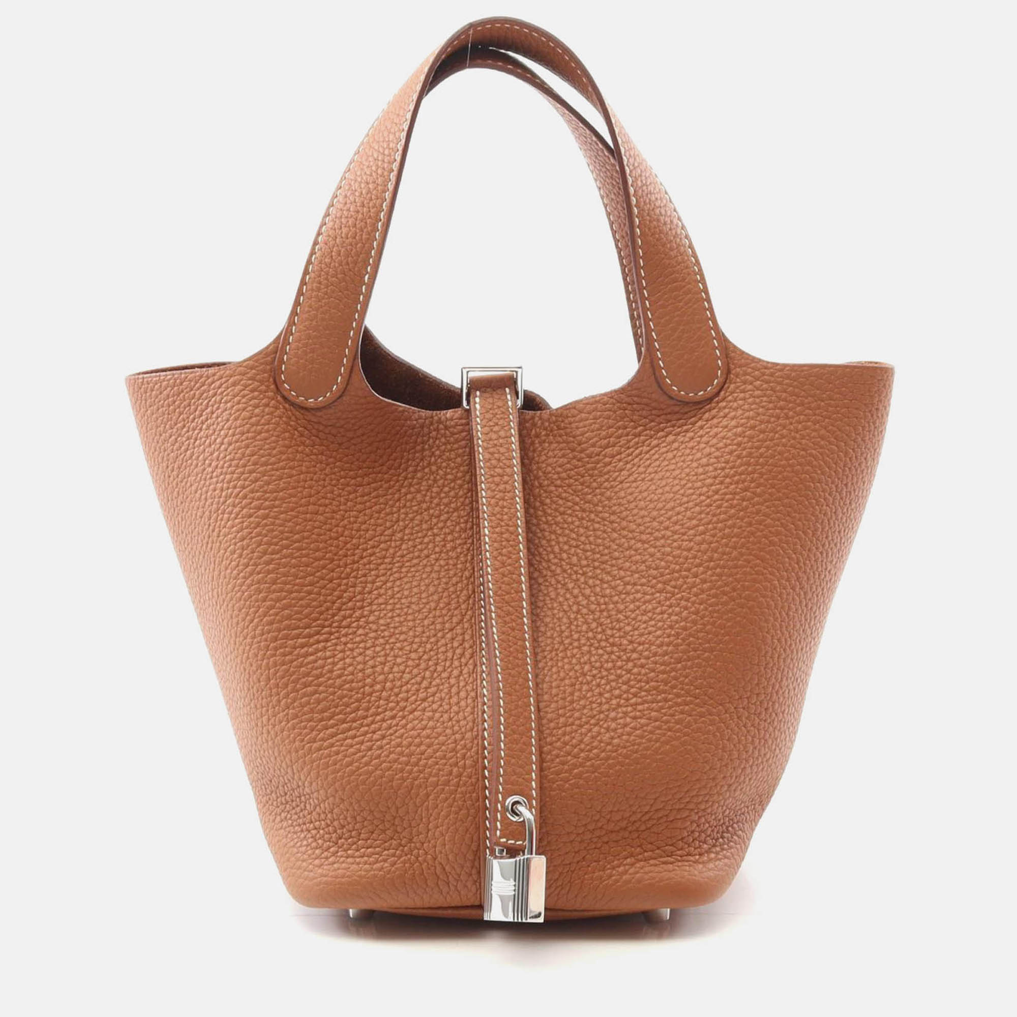 

Hermes Picotin Lock Gold Clemence Leather Tote PM