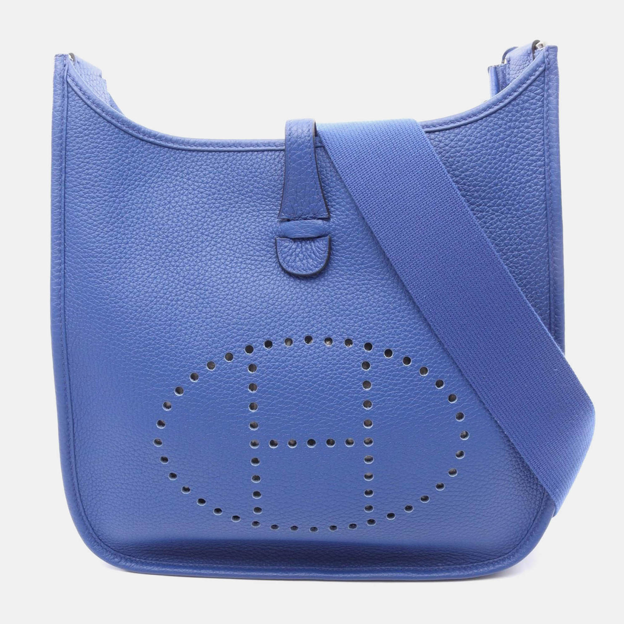 

Hermes Evelyne Troyes Blue Royale Clemence Leather Shoulder Bag PM