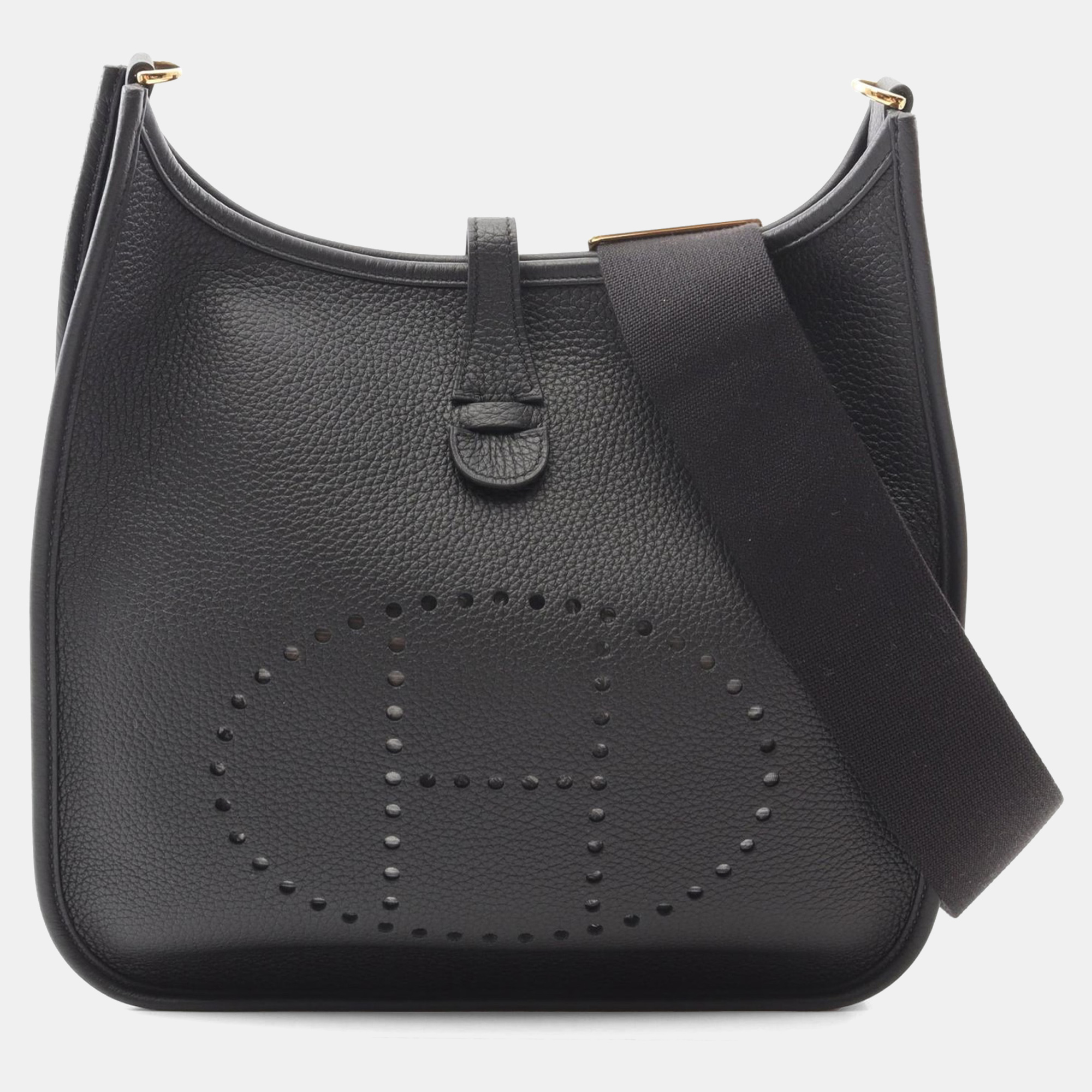 

Hermes Evelyne 3 Troyes Black Clemence Leather Shoulder Bag PM